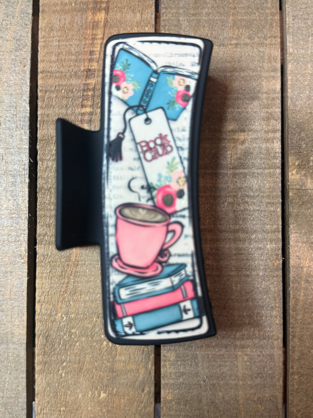 Book Lover Hair Claw Clip – Coffee & Books Hair Clip