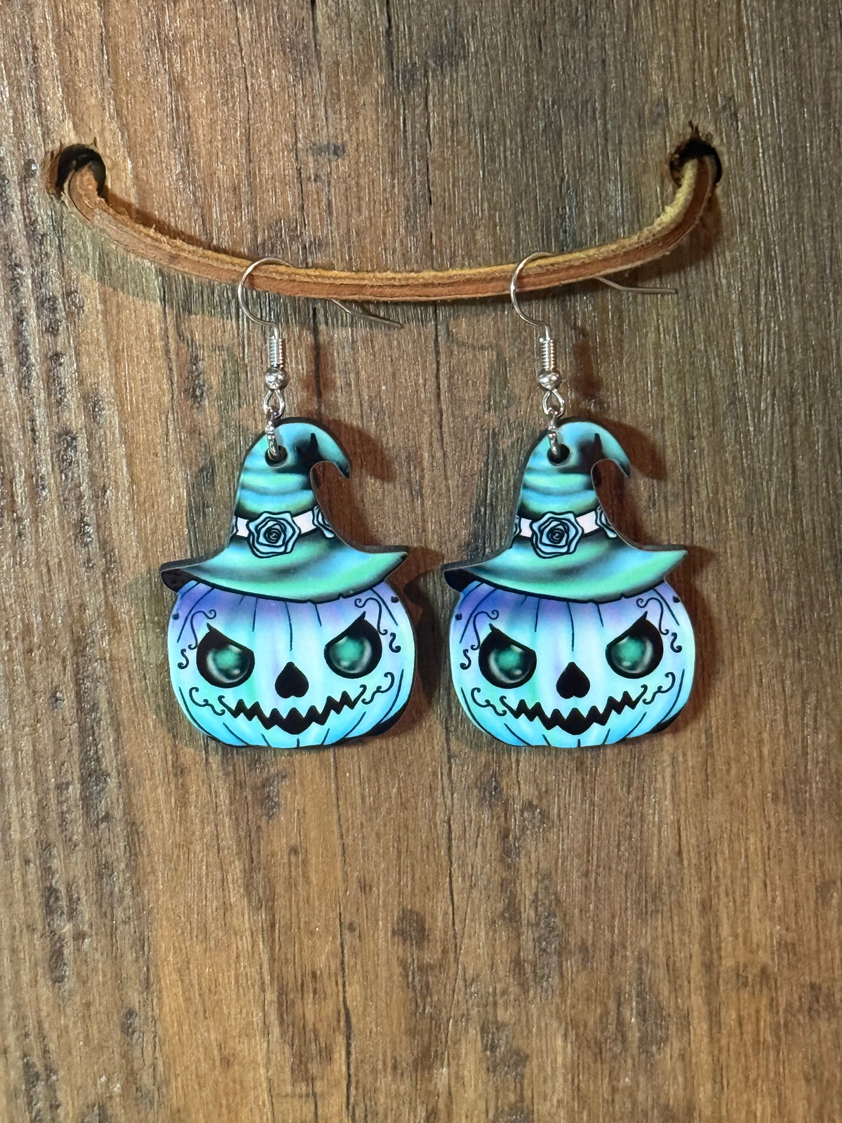 Spooky Witch Pumpkin Halloween Earrings