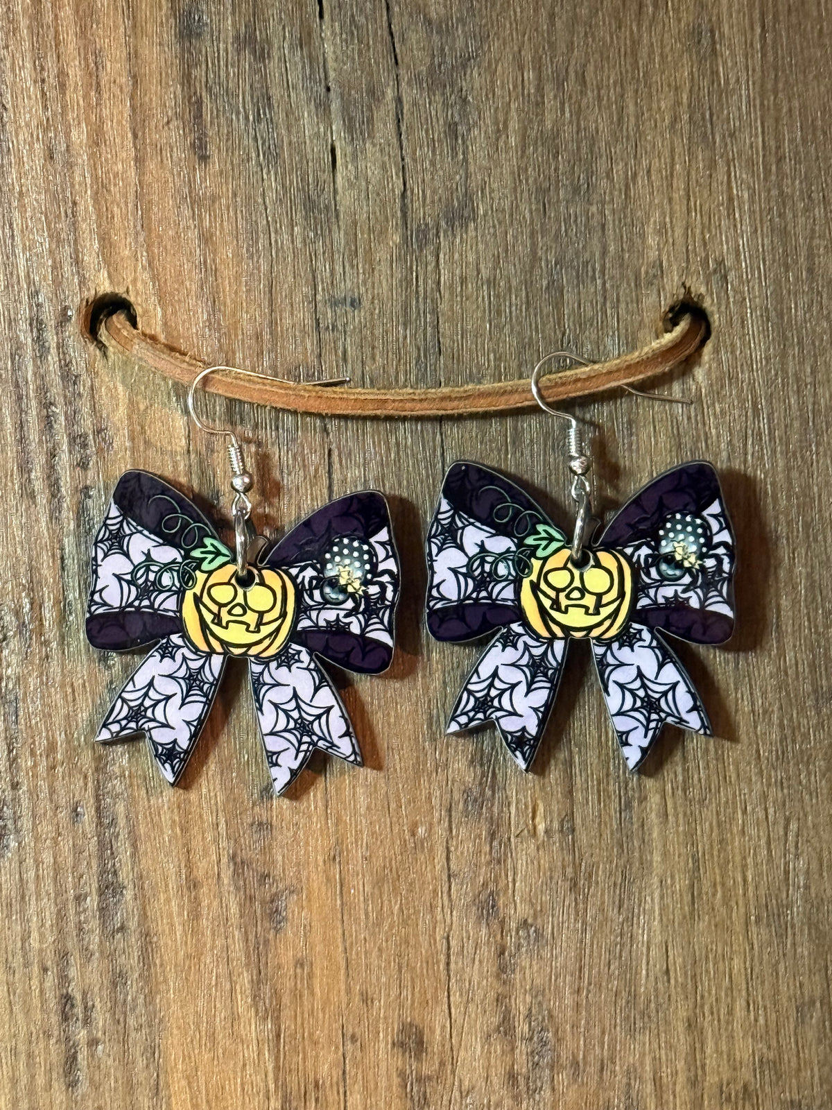 Halloween Pumpkin Bow Earrings
