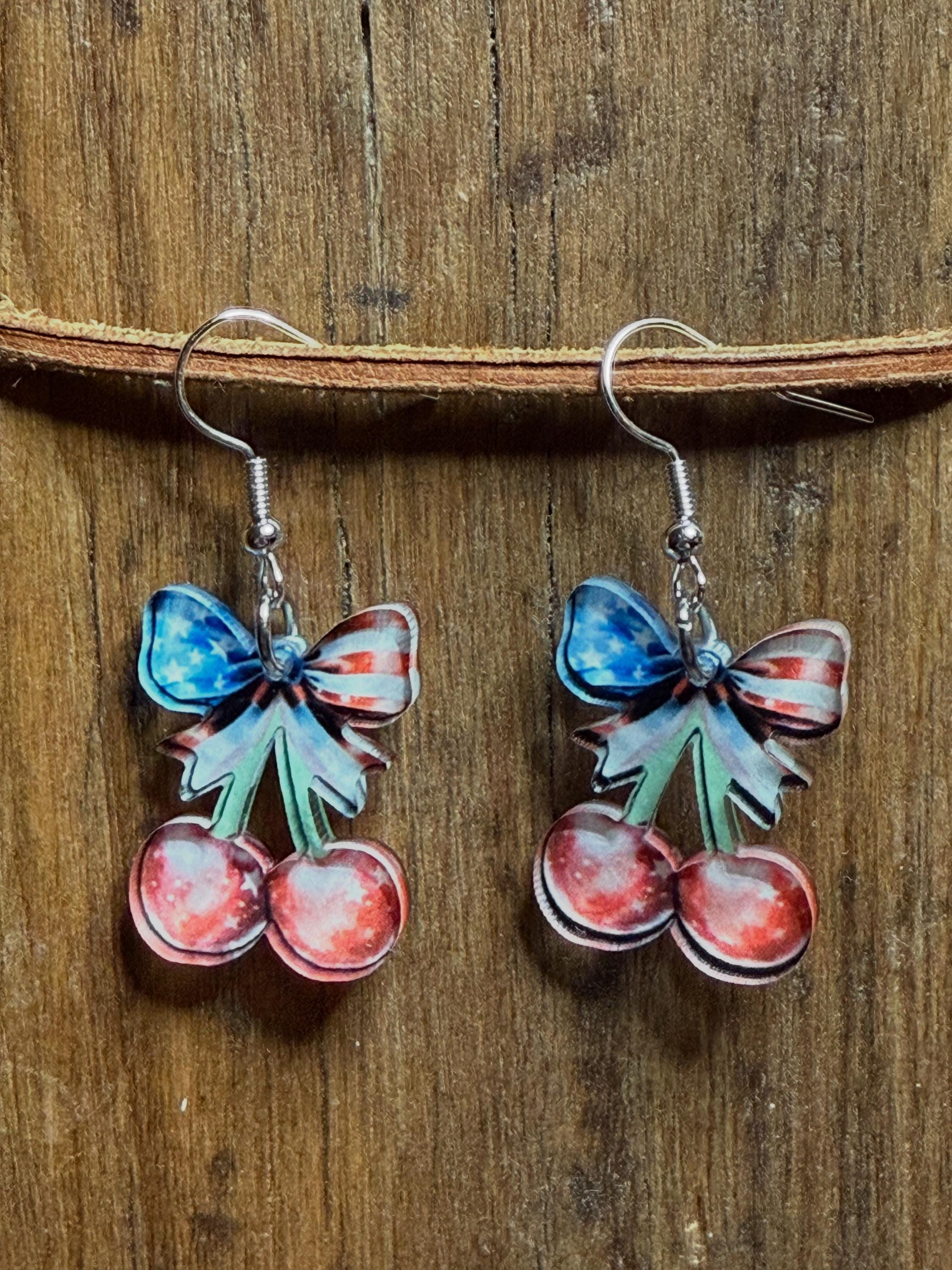 Americana Cherry Earrings