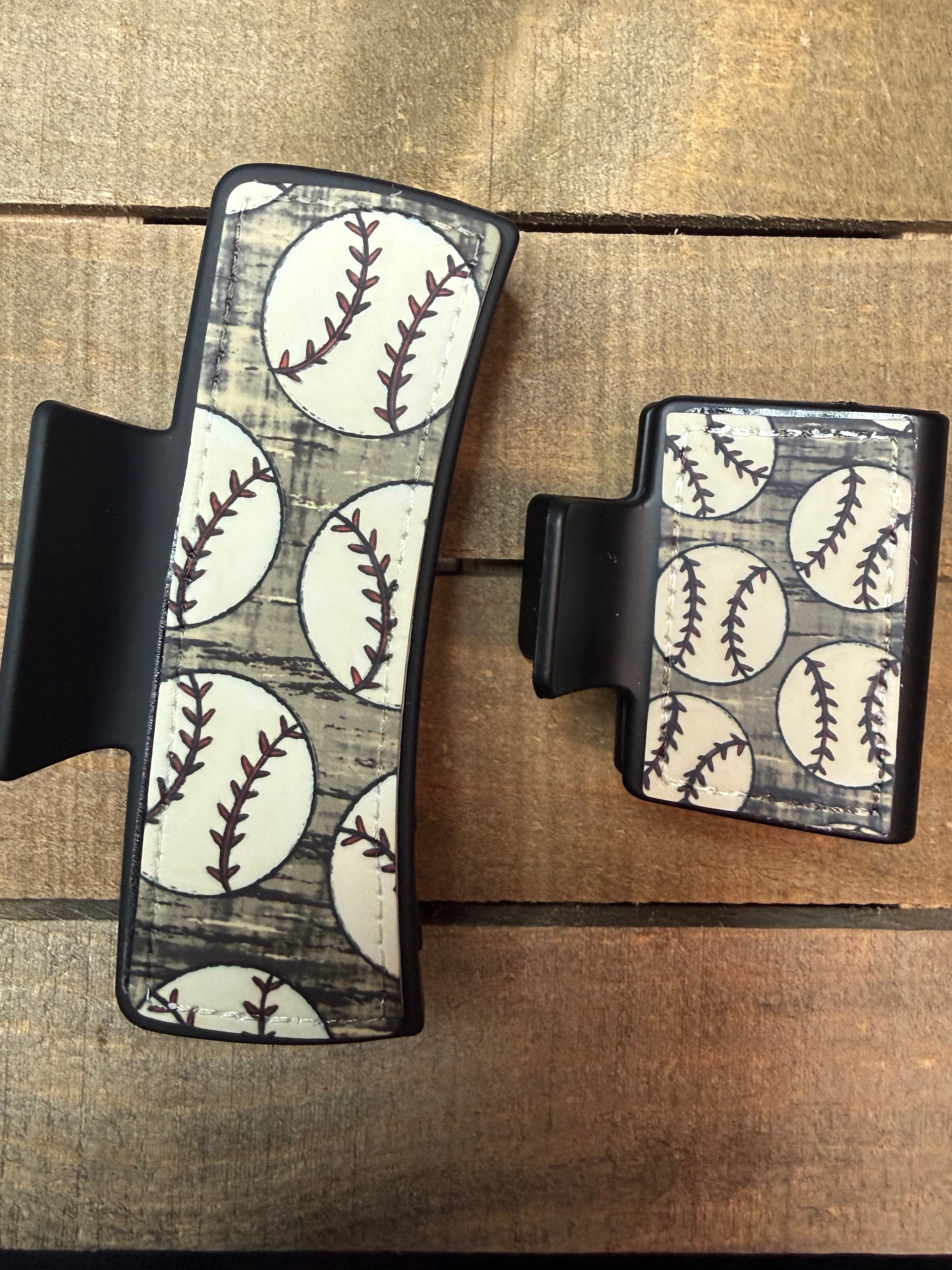 Baseball Hair Claw Clip – Baseball Print Hair Clip – Sports Hair Accessory