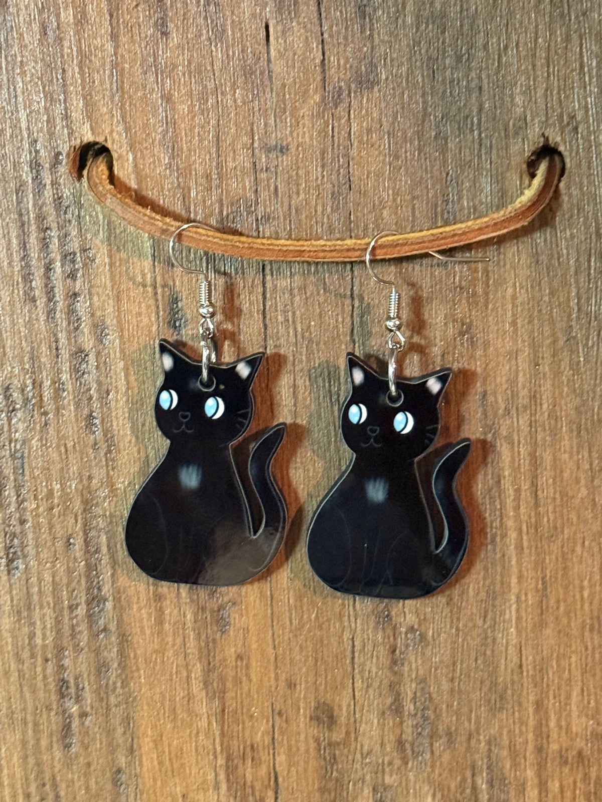 Black Cat Halloween Dangle Earrings | Spooky Cat Earrings