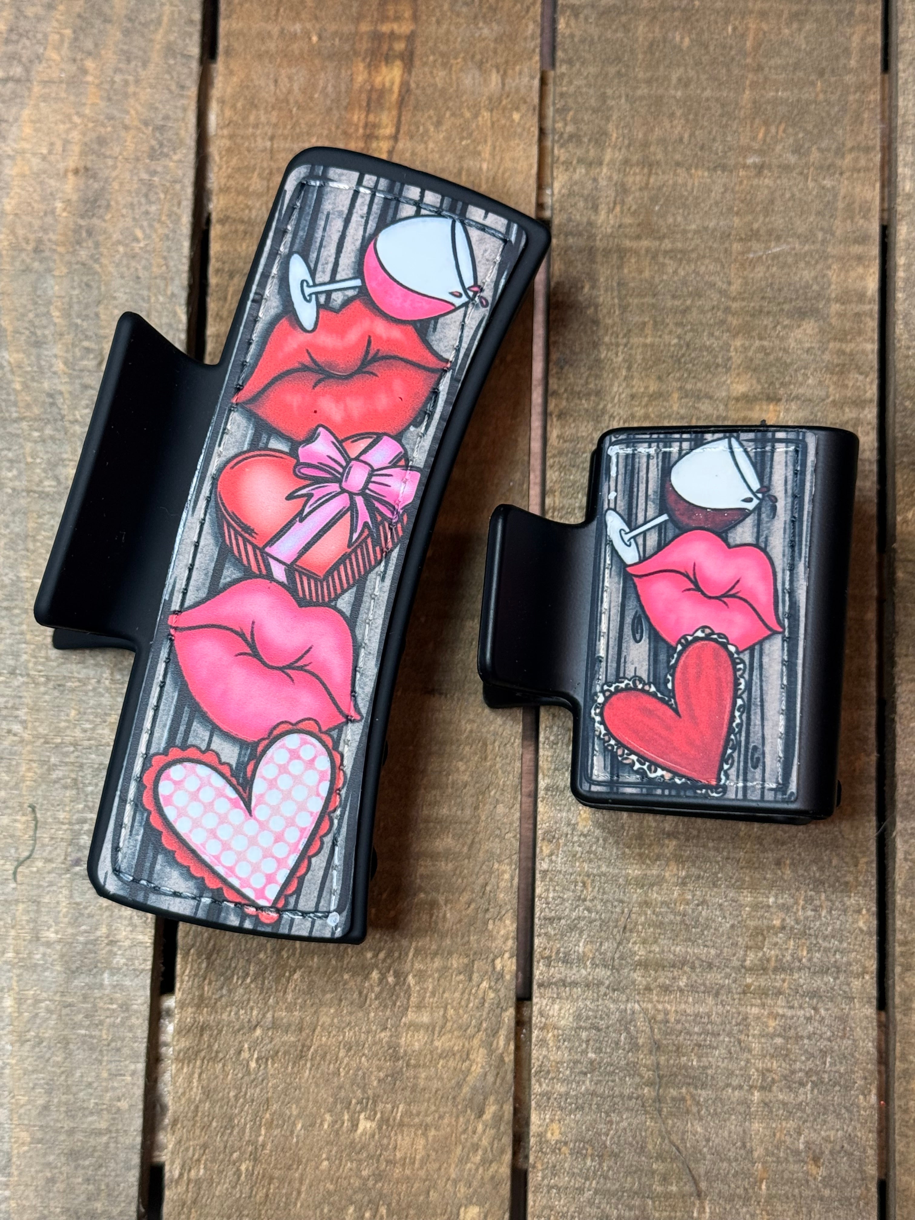 Valentine’s Heart Hair Claw Clip – Cute Red & Pink Hair Accessory