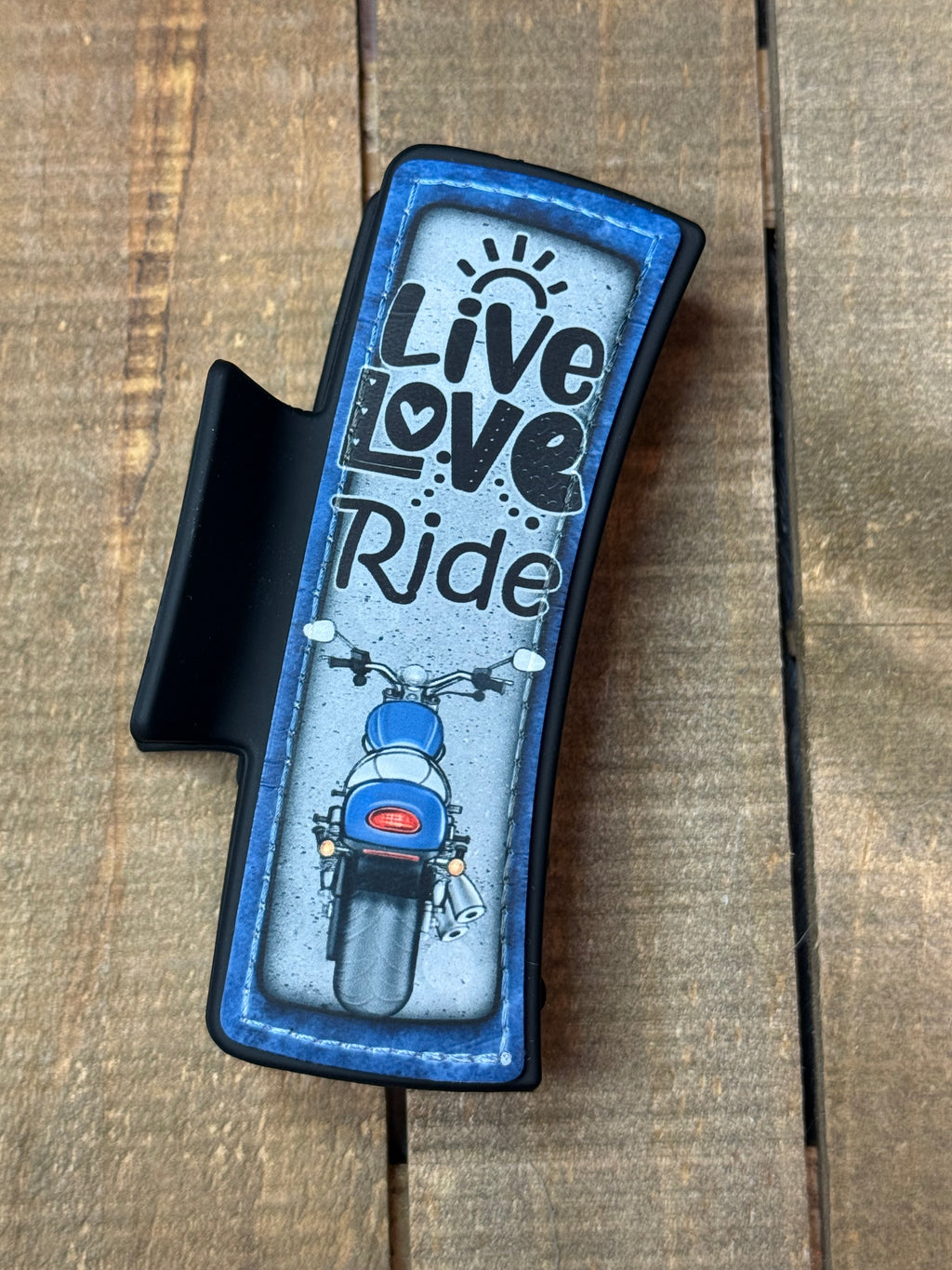 Live Love Ride Hair Claw Clip – Biker Chic Hair Accessory