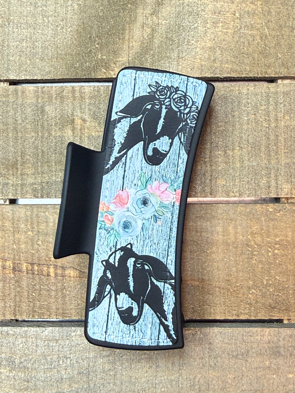 Floral Goat Hair Claw Clip – Rustic Western Farm Hair Accessory