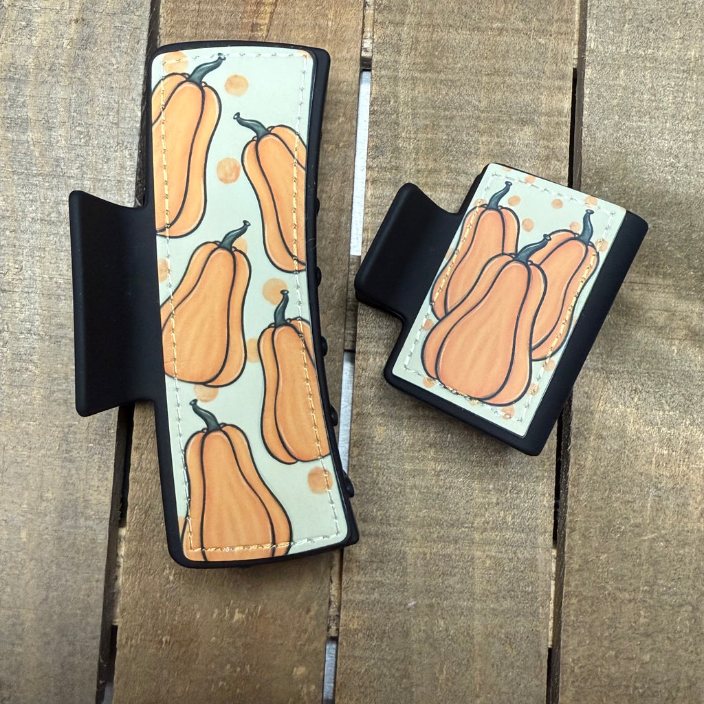 Fall Pumpkin Hair Claw Clip