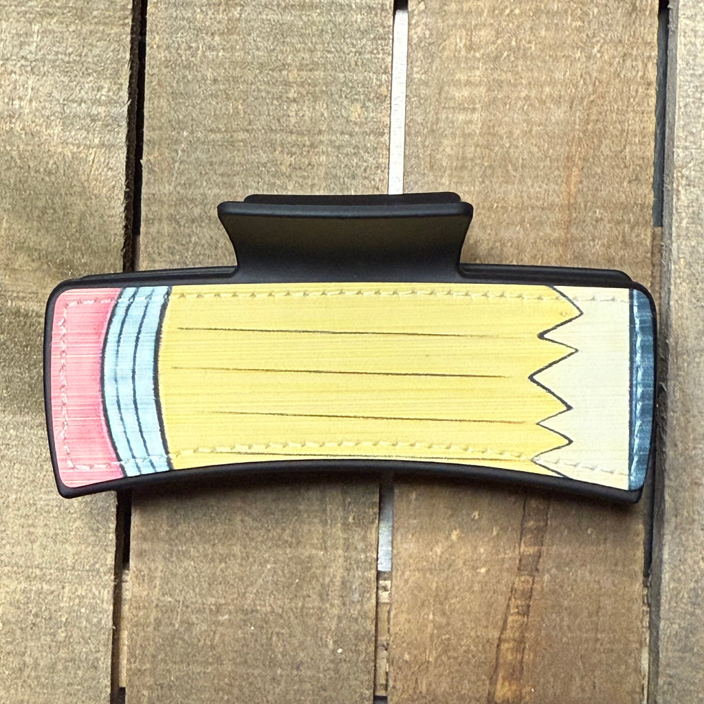 Pencil Hair Claw Clip – Cute Back-to-School Hair Accessory, Fun Stationery Inspired Hair Clip