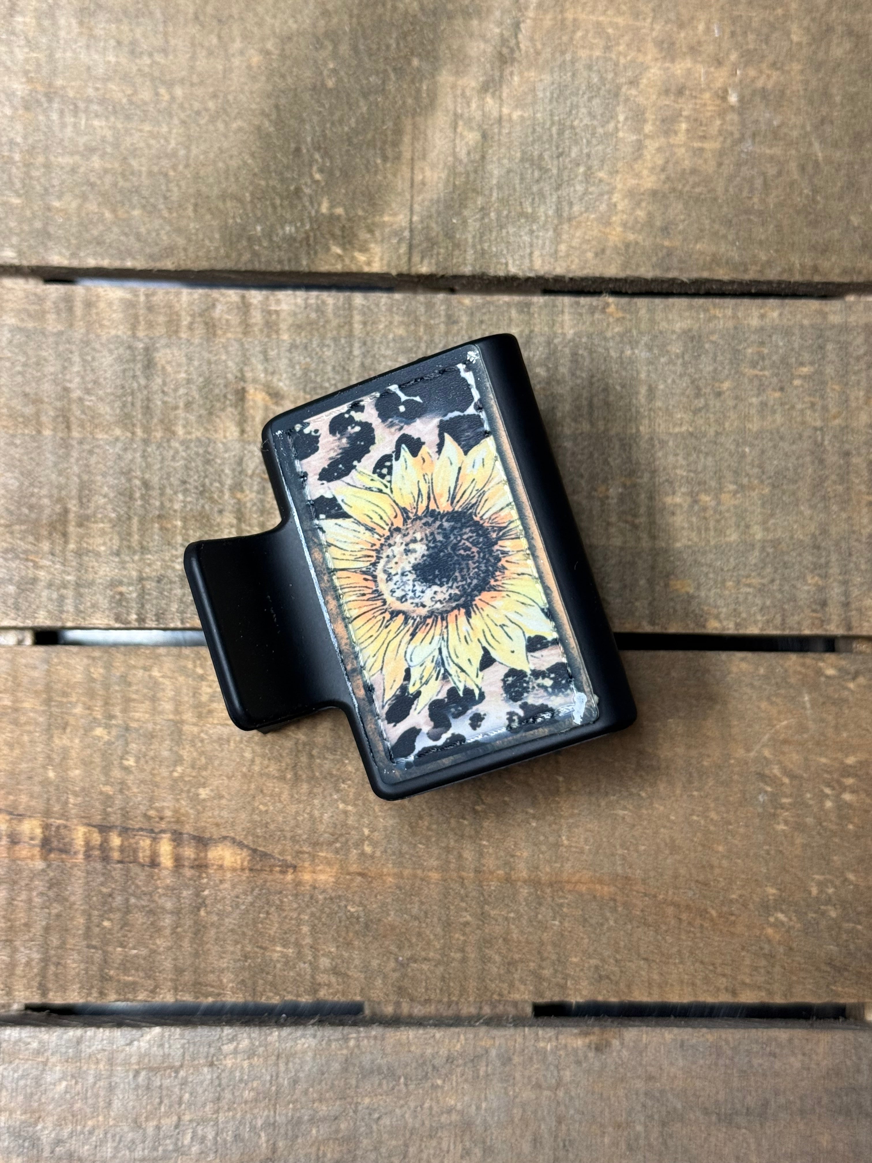 Sunflower & Cheetah Print Hair Claw Clip