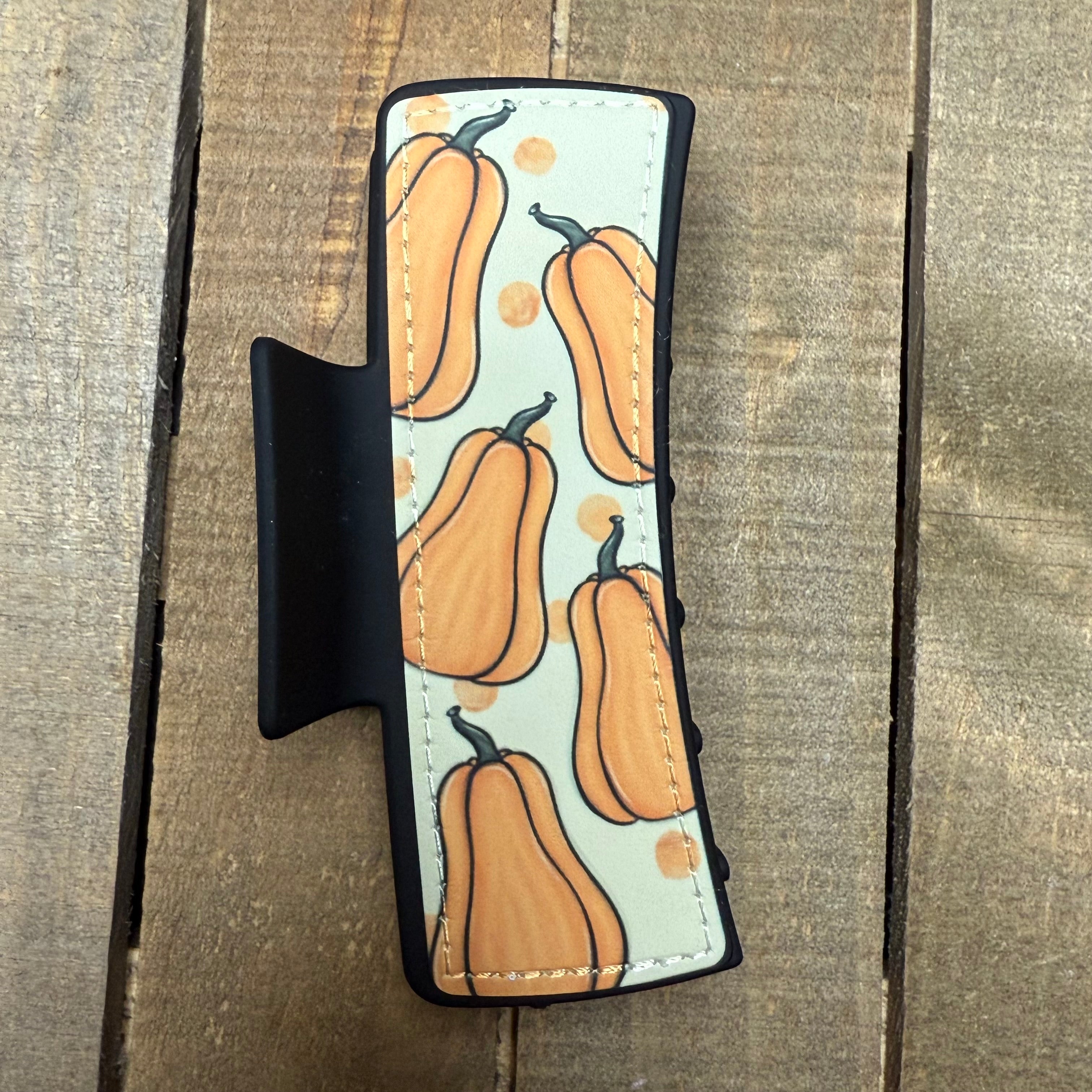 Fall Pumpkin Hair Claw Clip