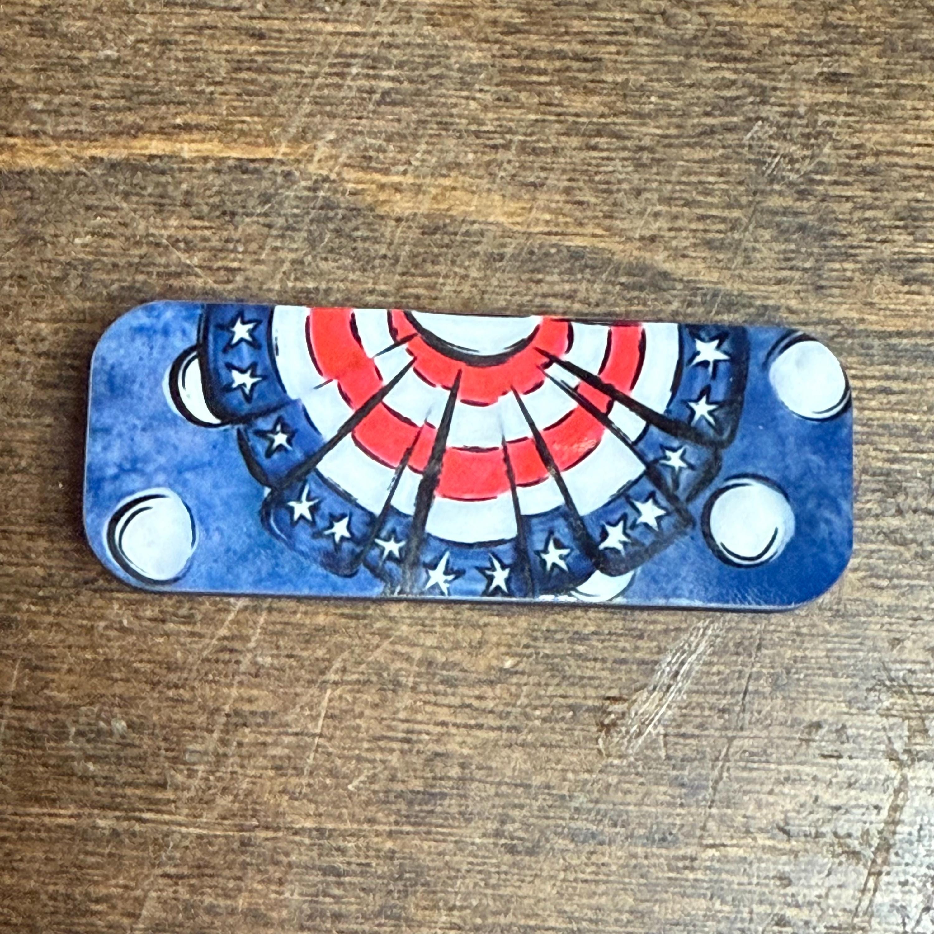 Americana Independence Day Hair Clips- Rustic Wood and Sturdy Metal Design