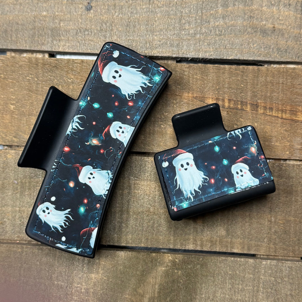 Ghost Santa Hair Claw Clip – Cute, Festive & Spooky-Fun