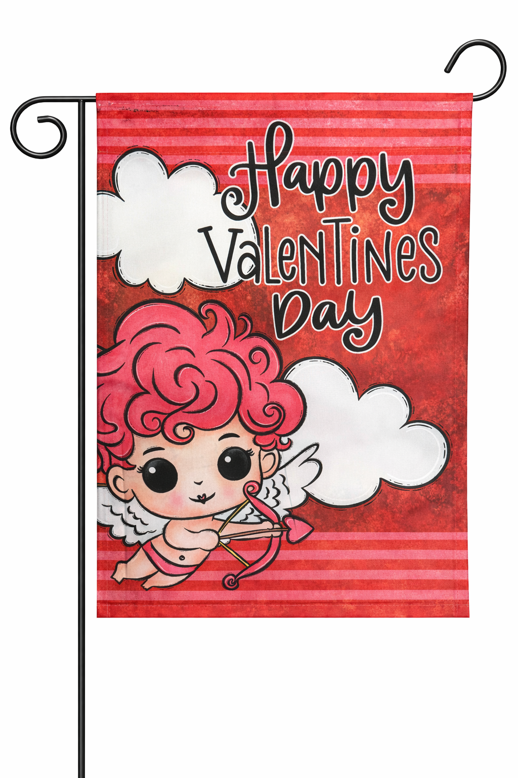 Cupid Valentine’s Garden Flag – Romantic Outdoor Yard Decor for Valentine’s Day