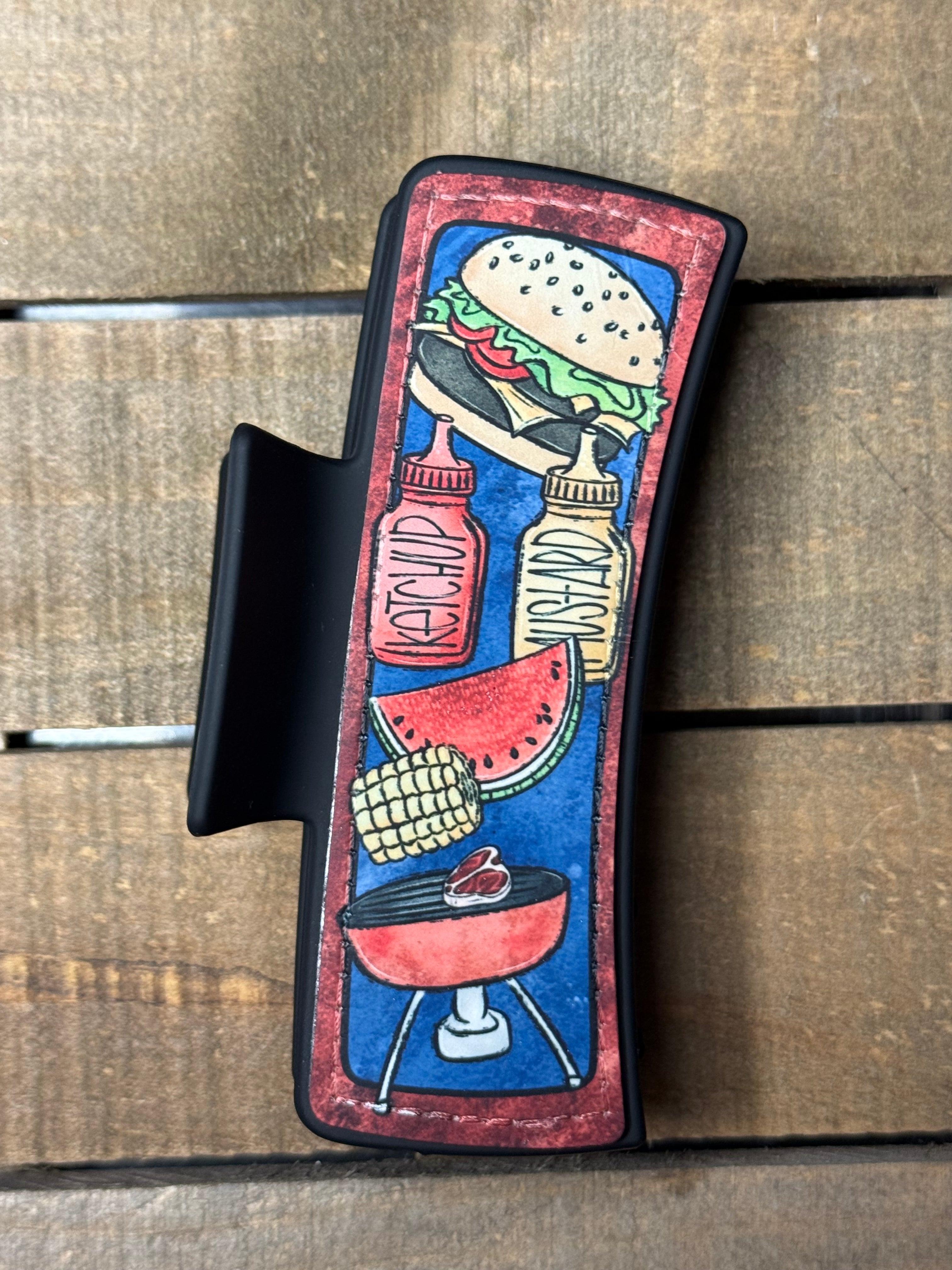 Grillin’ and Chillin’ BBQ Hair Claw Clip | Summer Cookout Hair Accessory