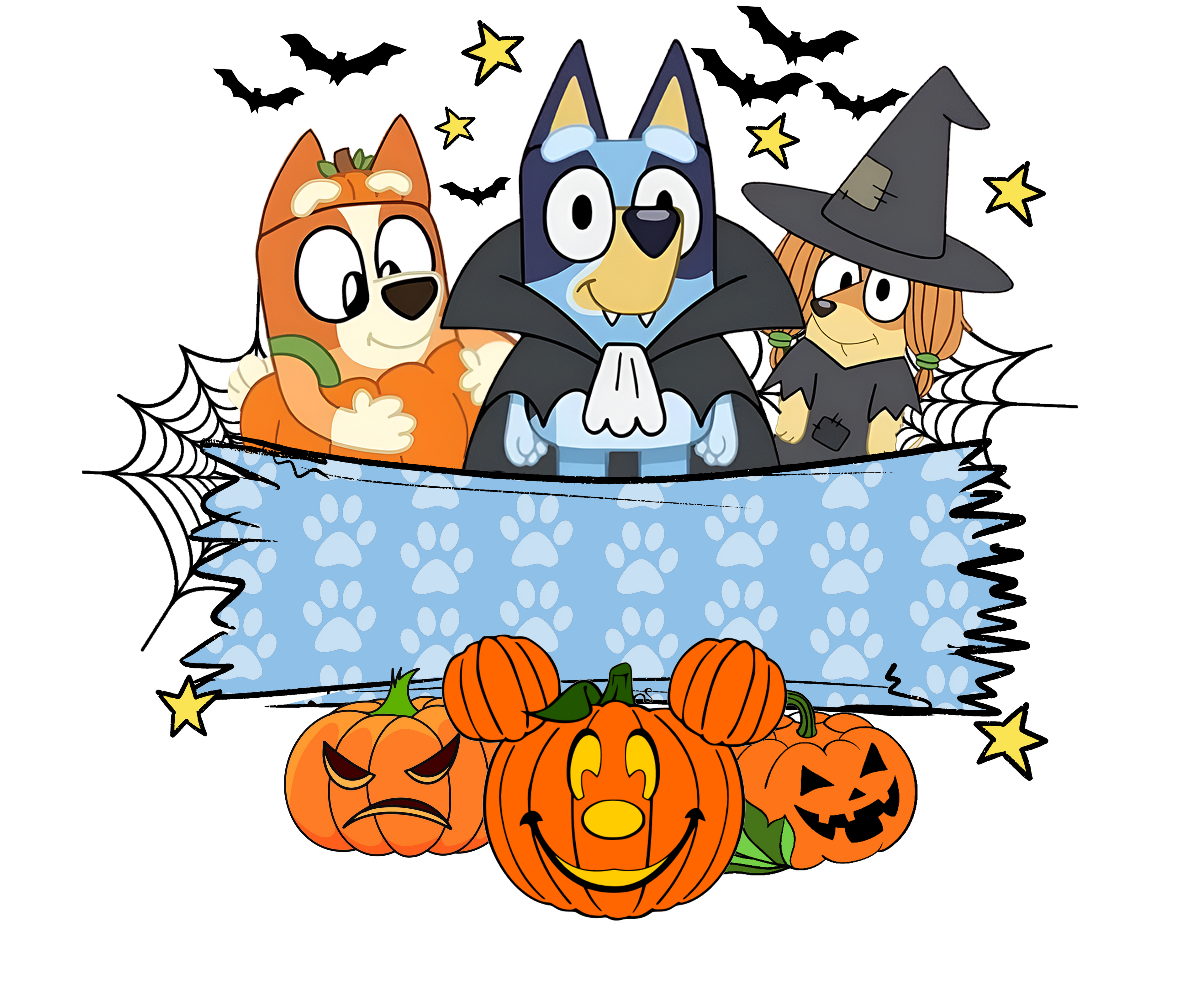 Bluey Themed Halloween Custom Tote Bags