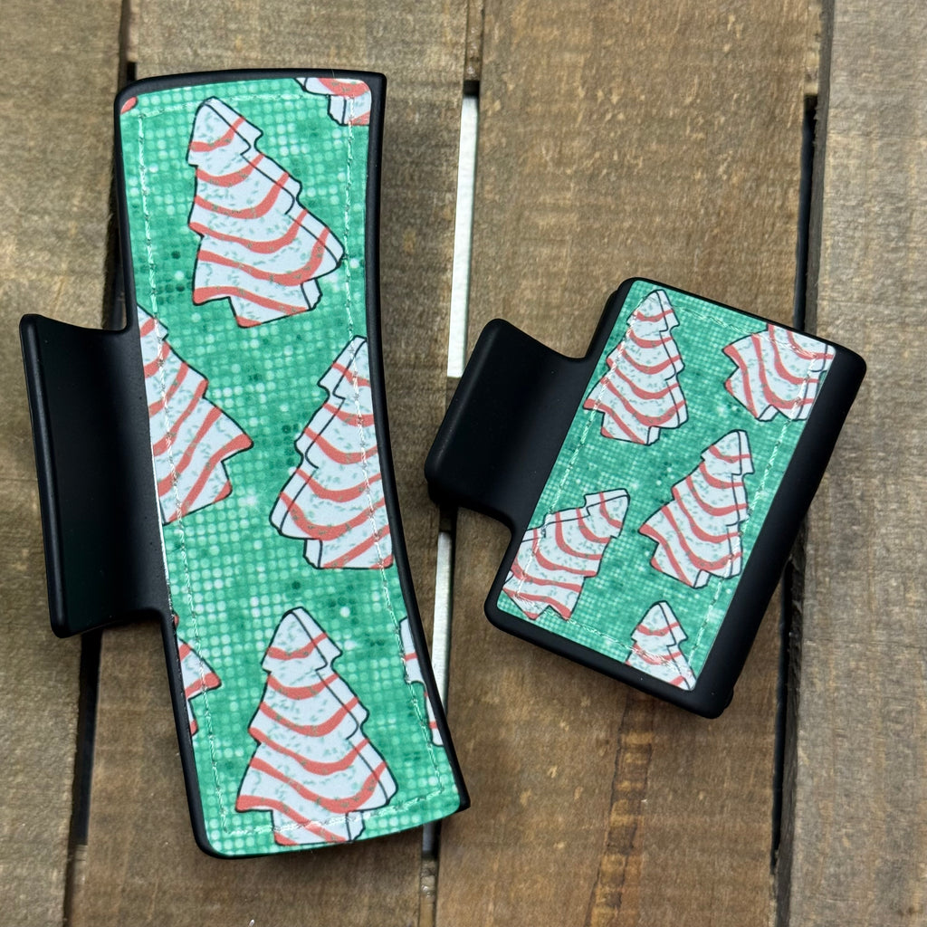 Christmas Tree Snack Hair Claw Clip – Holiday Snack Claw Clip – Festive Hair Accessory