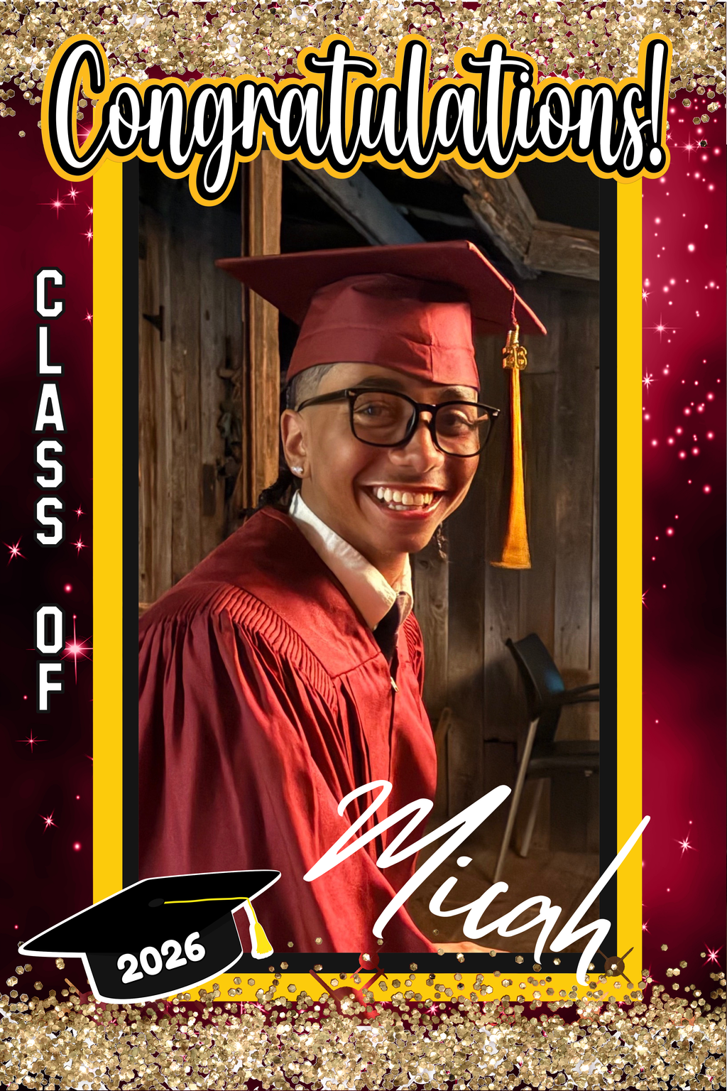 🎓 Custom Graduation Garden Flag – Add Photo & Name