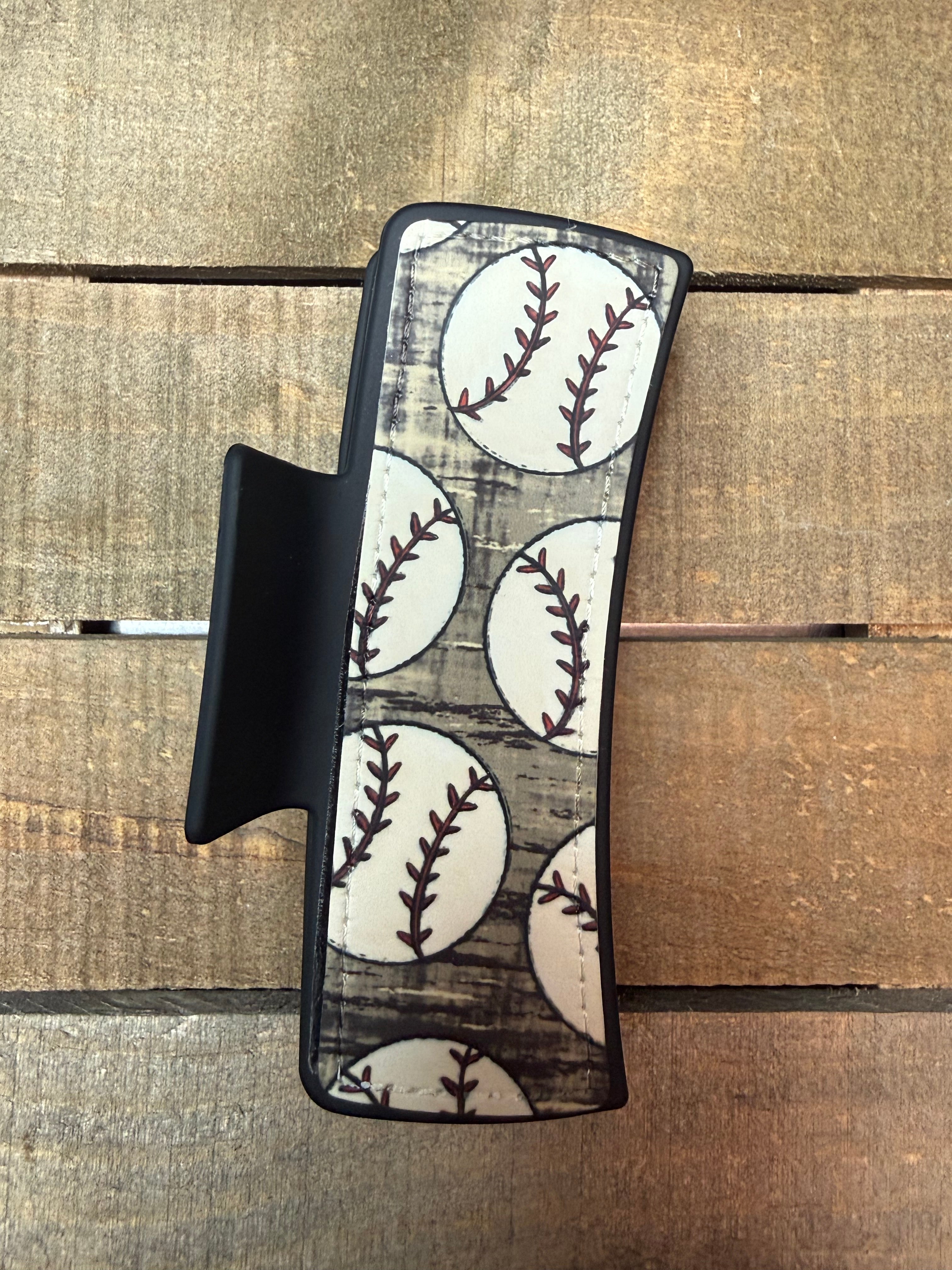 Baseball Hair Claw Clip – Baseball Print Hair Clip – Sports Hair Accessory