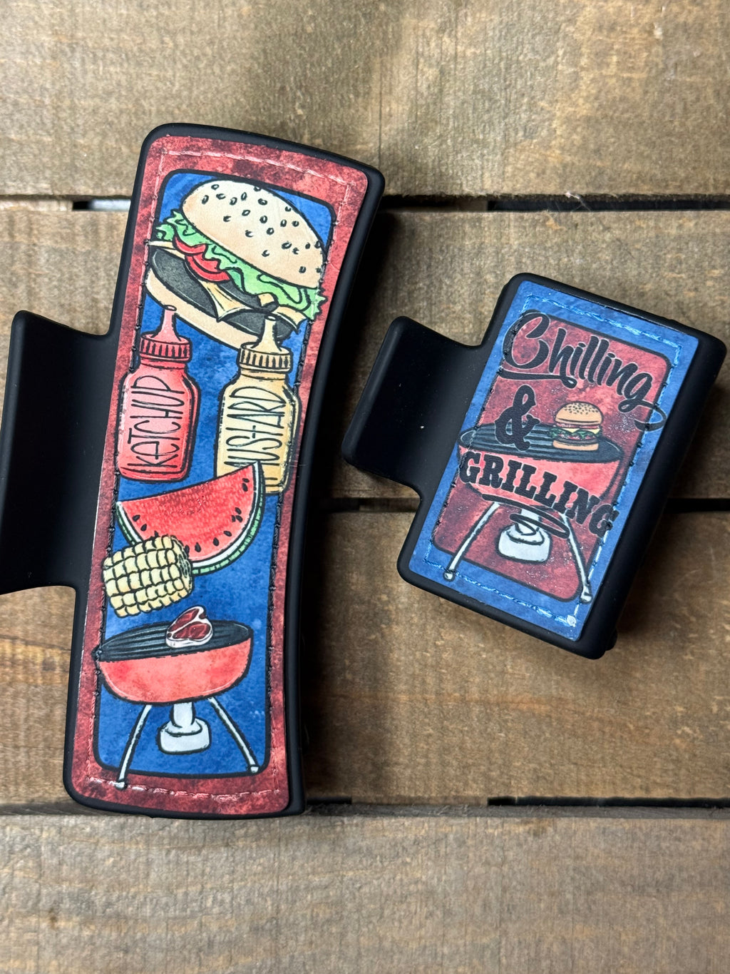 Grillin’ and Chillin’ BBQ Hair Claw Clip | Summer Cookout Hair Accessory
