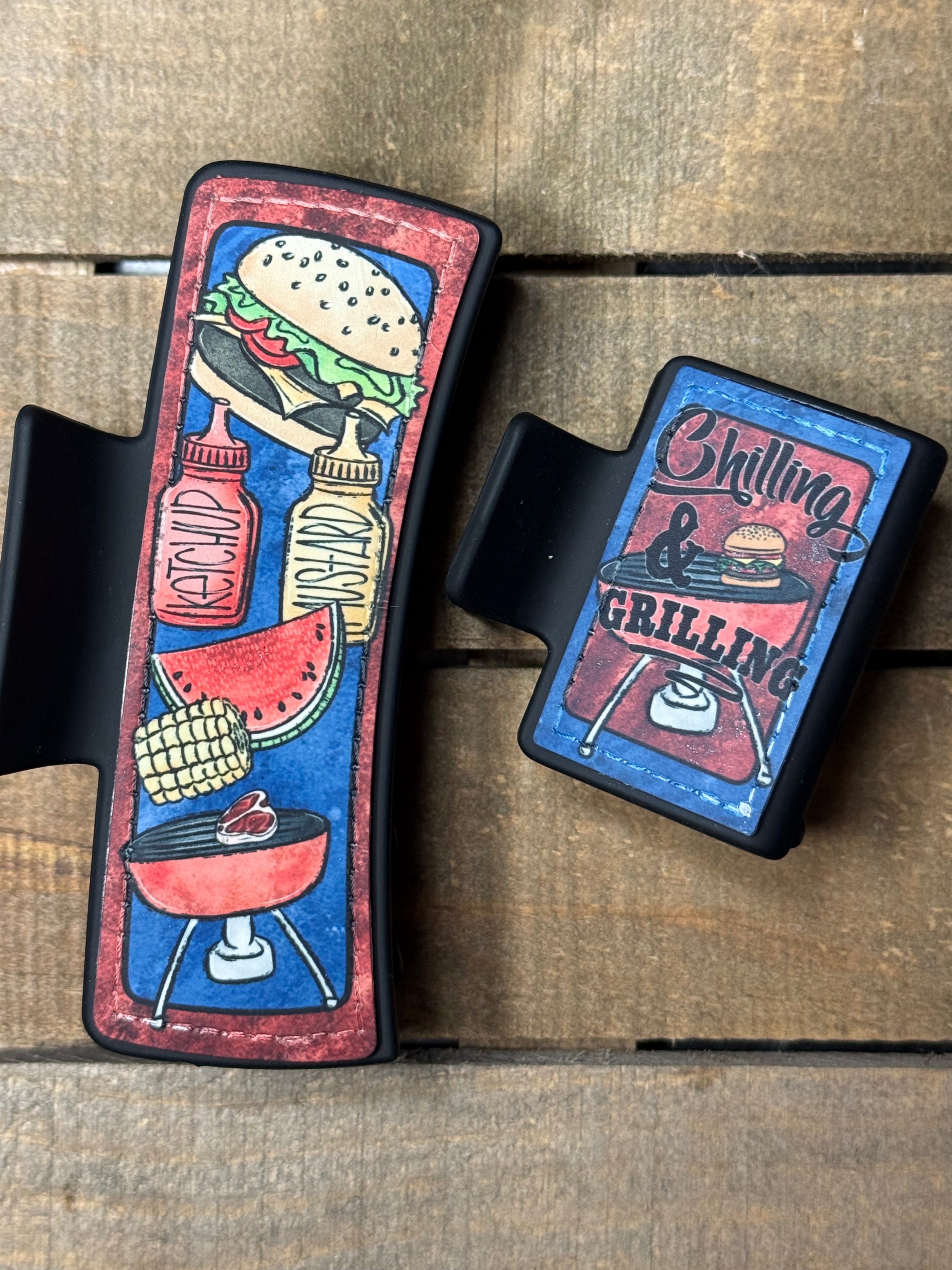 Grillin’ and Chillin’ BBQ Hair Claw Clip | Summer Cookout Hair Accessory
