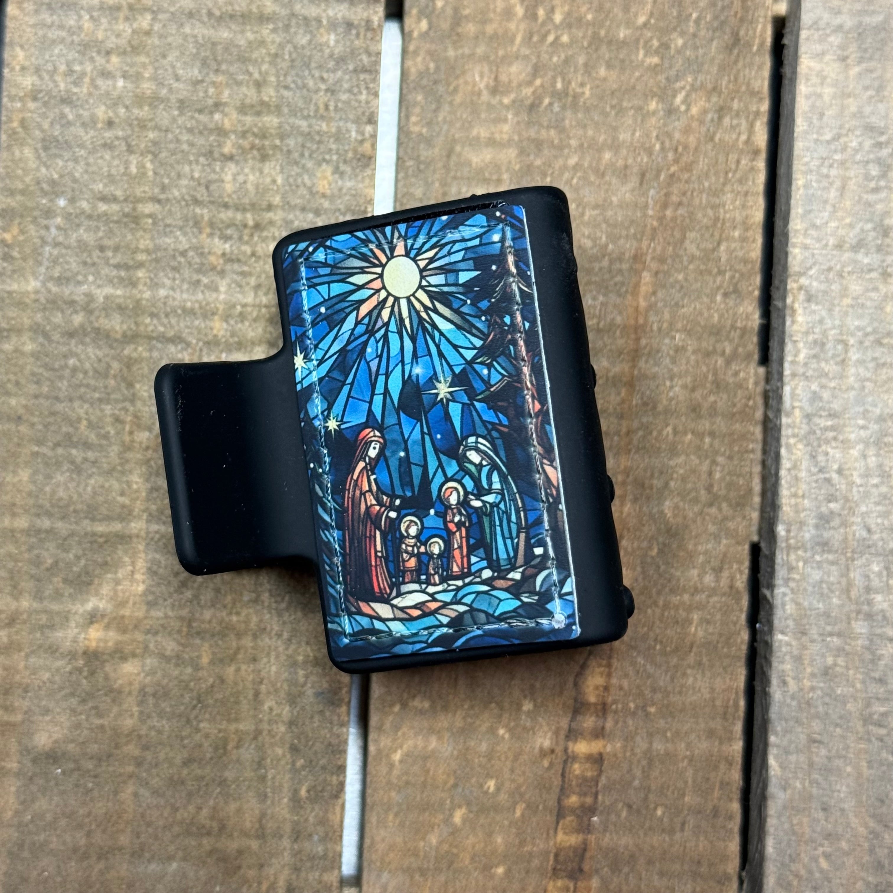 Nativity Hair Claw Clip – Christmas Claw Clip – Religious Holiday Accessory