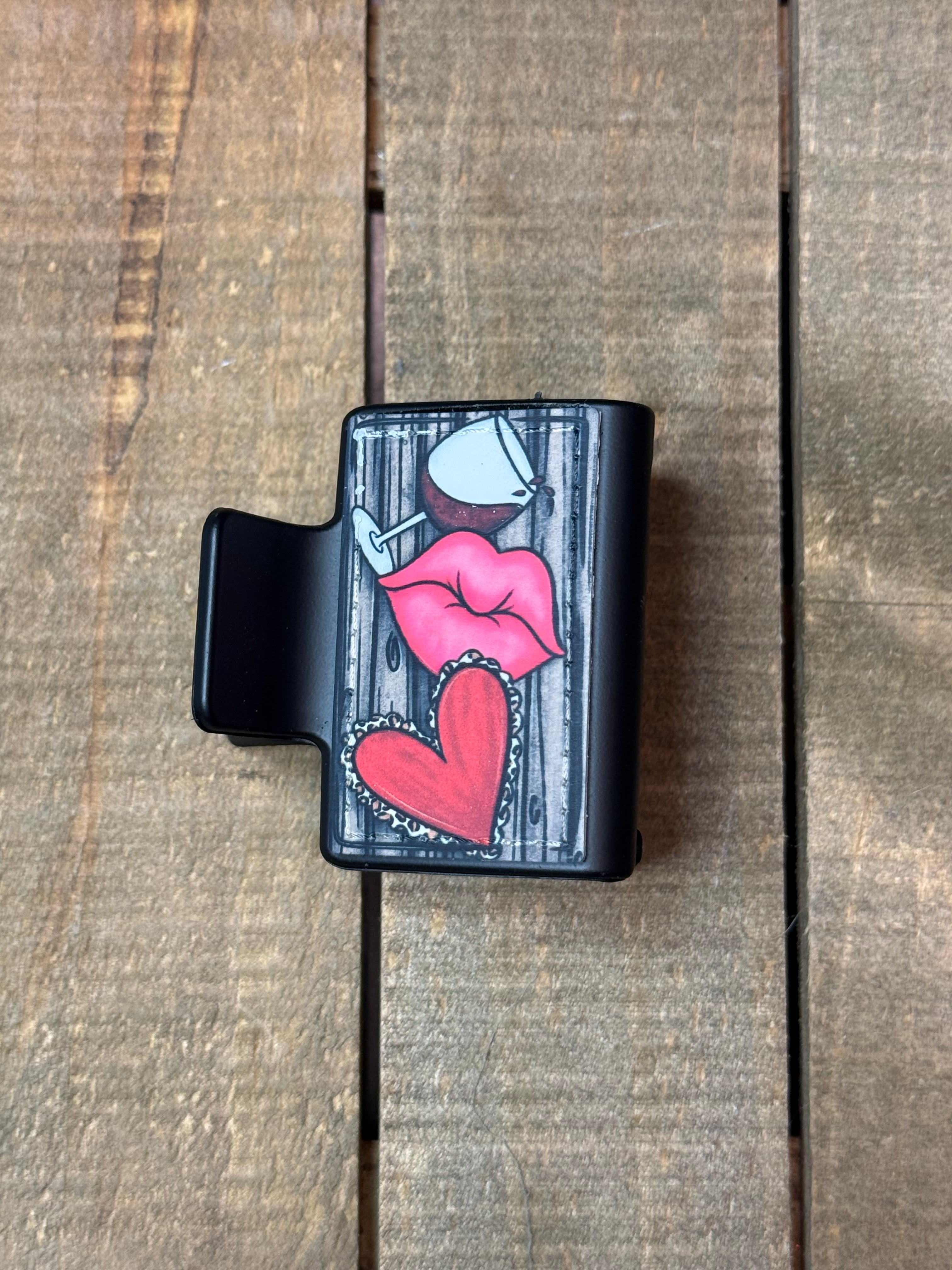 Valentine’s Heart Hair Claw Clip – Cute Red & Pink Hair Accessory