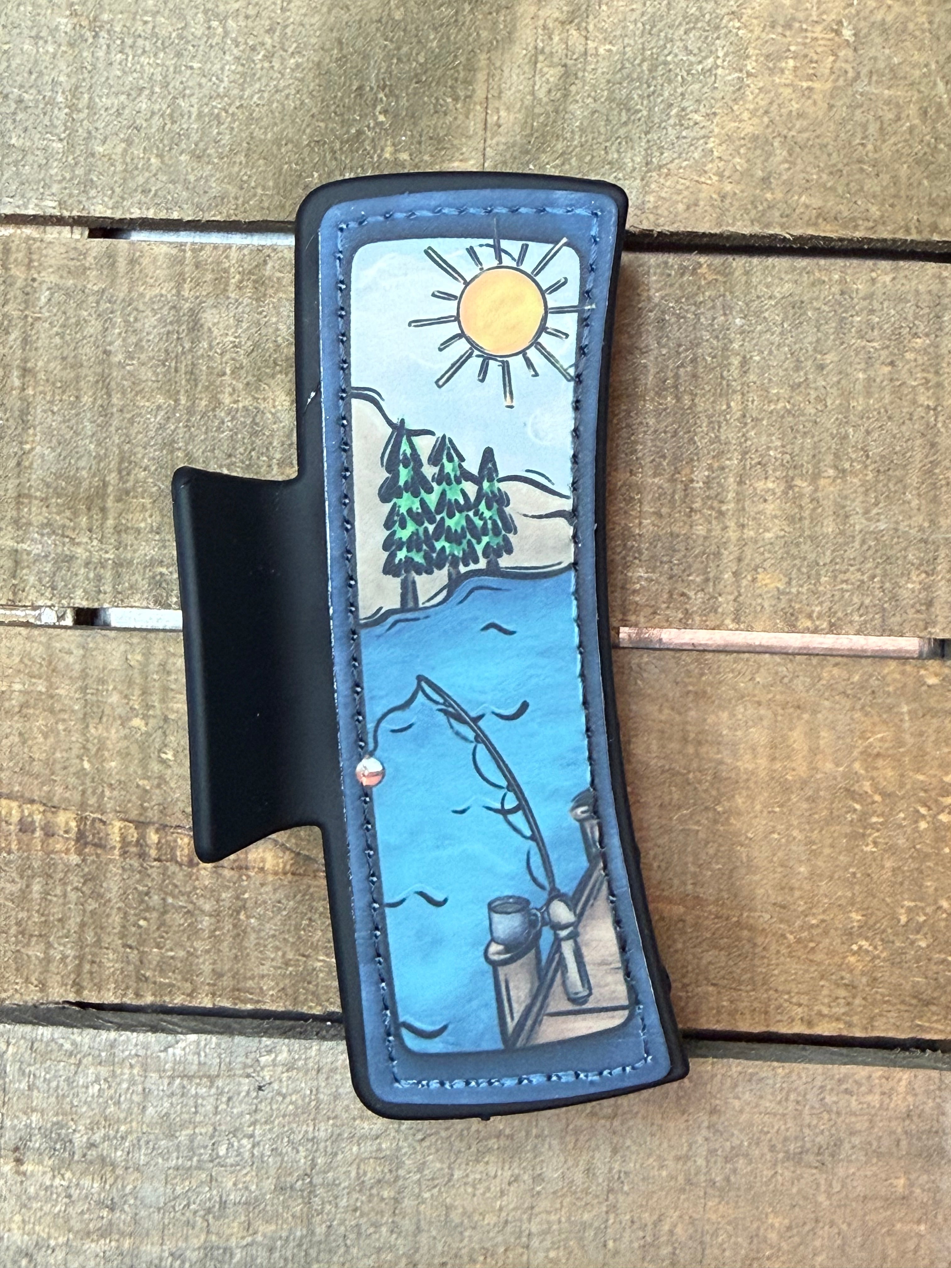 Lake Life Hair Claw Clips | Fishing & Summer Scene Hair Clips | Cute Outdoor Hair Accessories