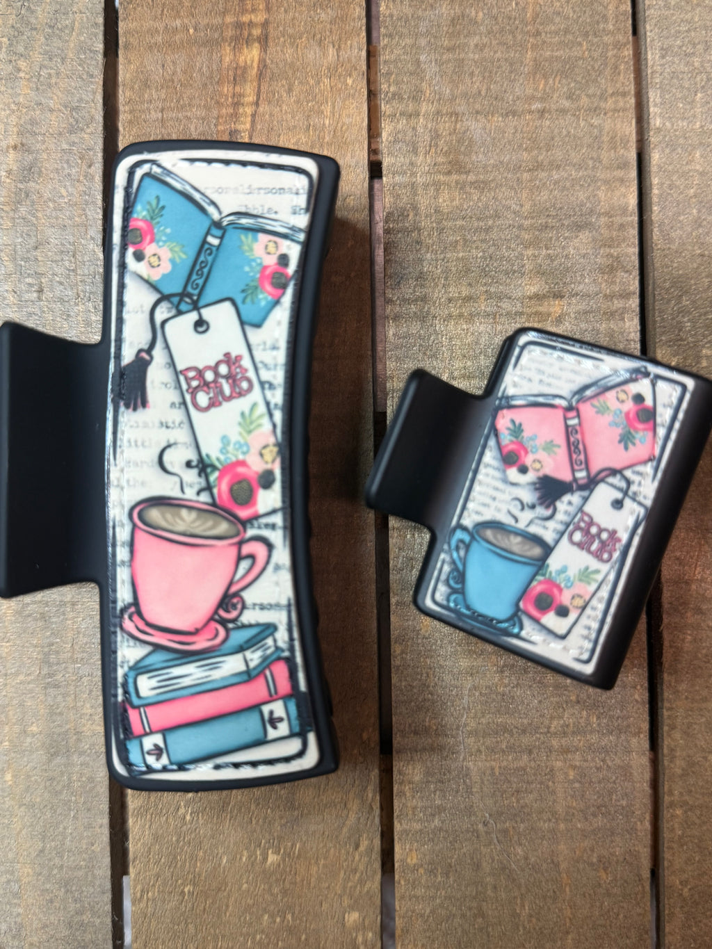 Book Lover Hair Claw Clip – Coffee & Books Hair Clip