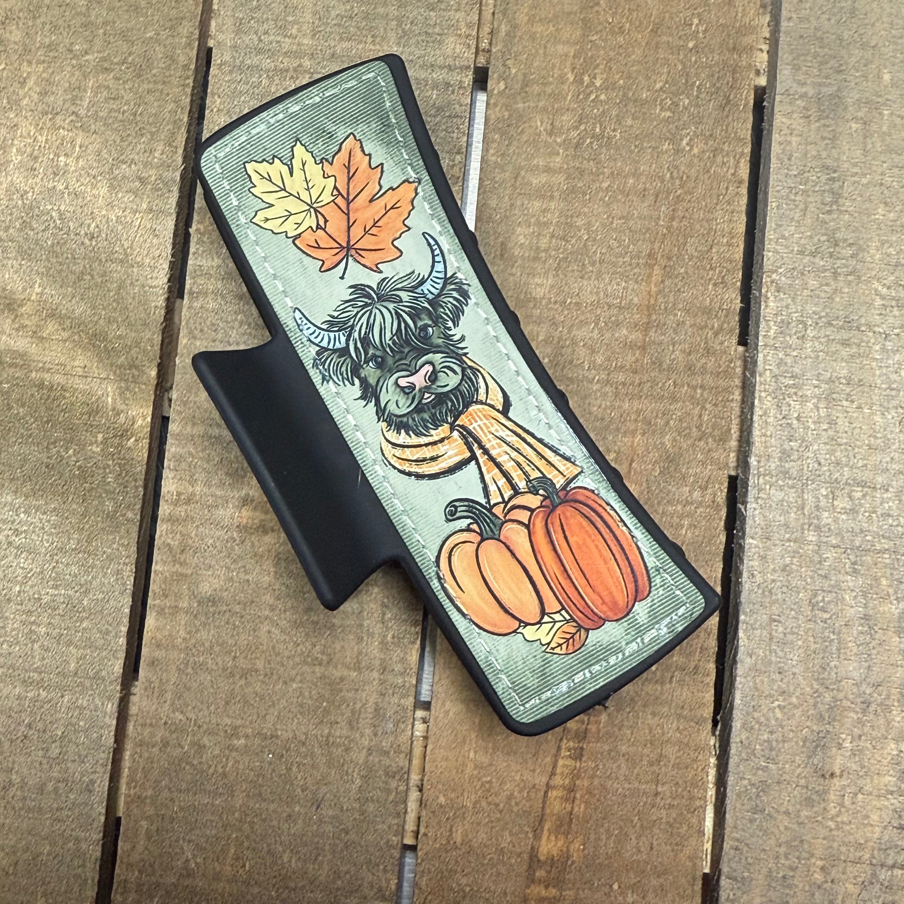 Fall Highland Cow Hair Claw Clip