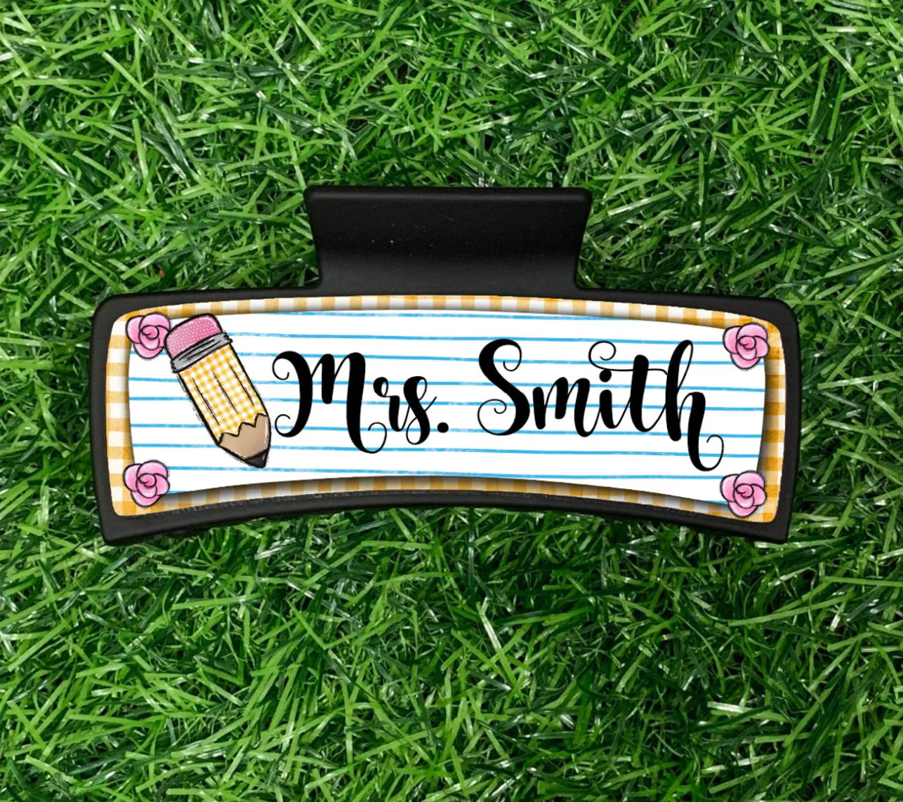 Customizable Teacher Hair Claw Clip