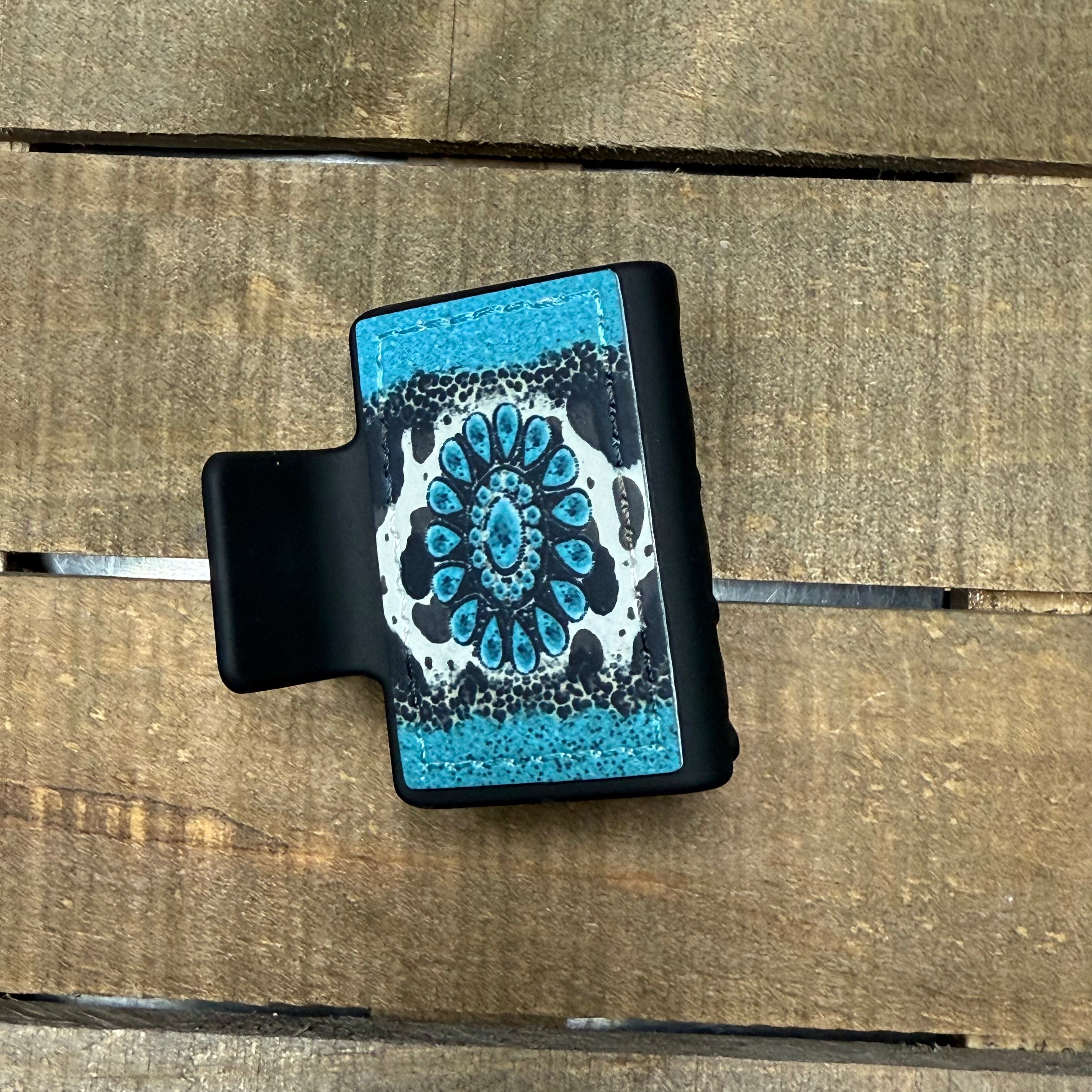 Teal Western Style Hair Claw Clip