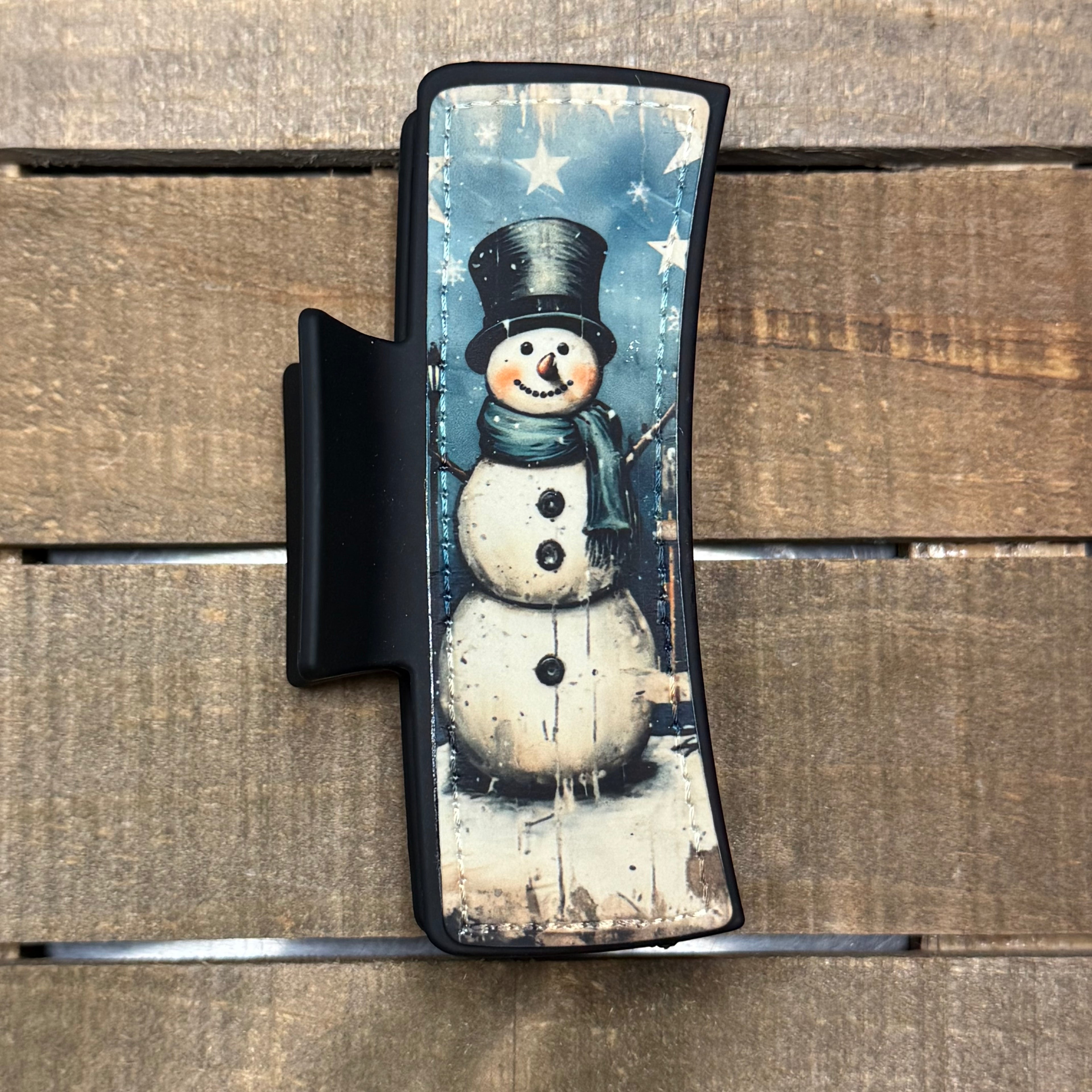 Snowman Hair Claw Clip