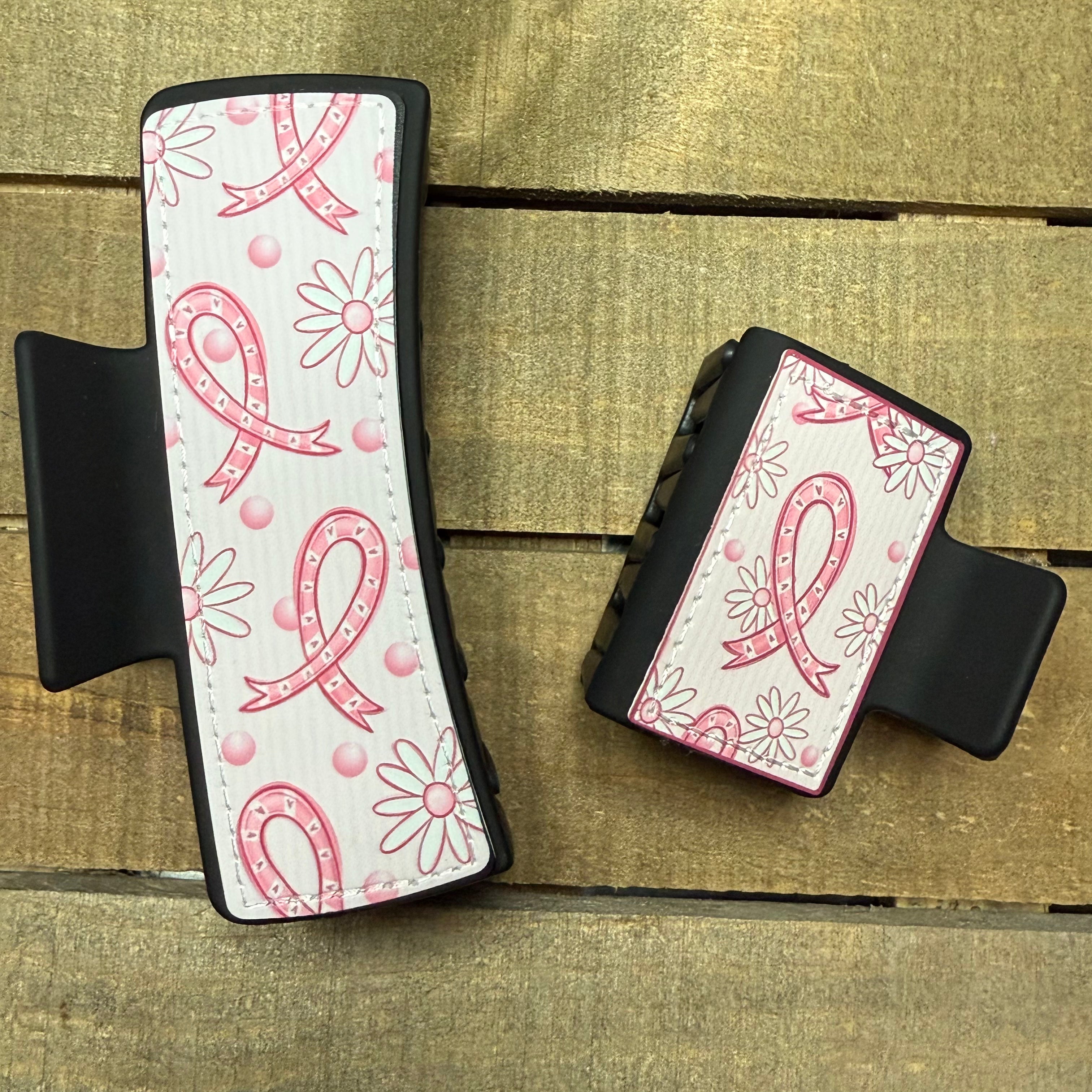 Pink Ribbon Hair Claw Clip