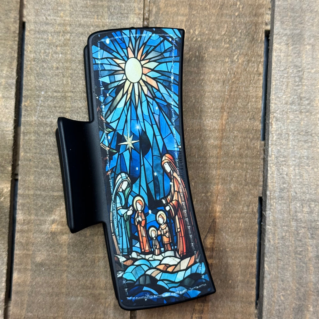 Nativity Hair Claw Clip – Christmas Claw Clip – Religious Holiday Accessory