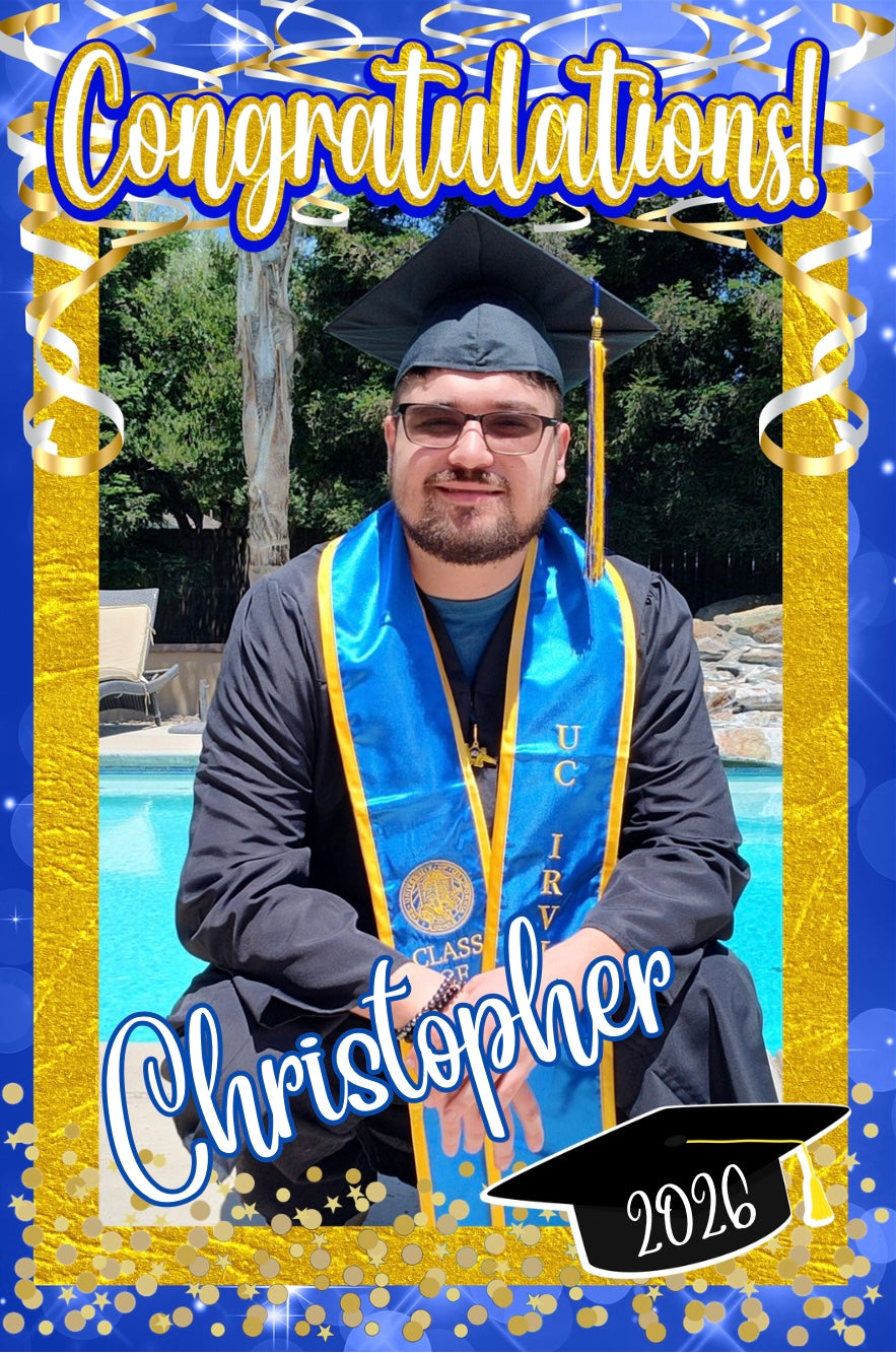 🎓 Custom Graduation Garden Flag – Add Photo & Name