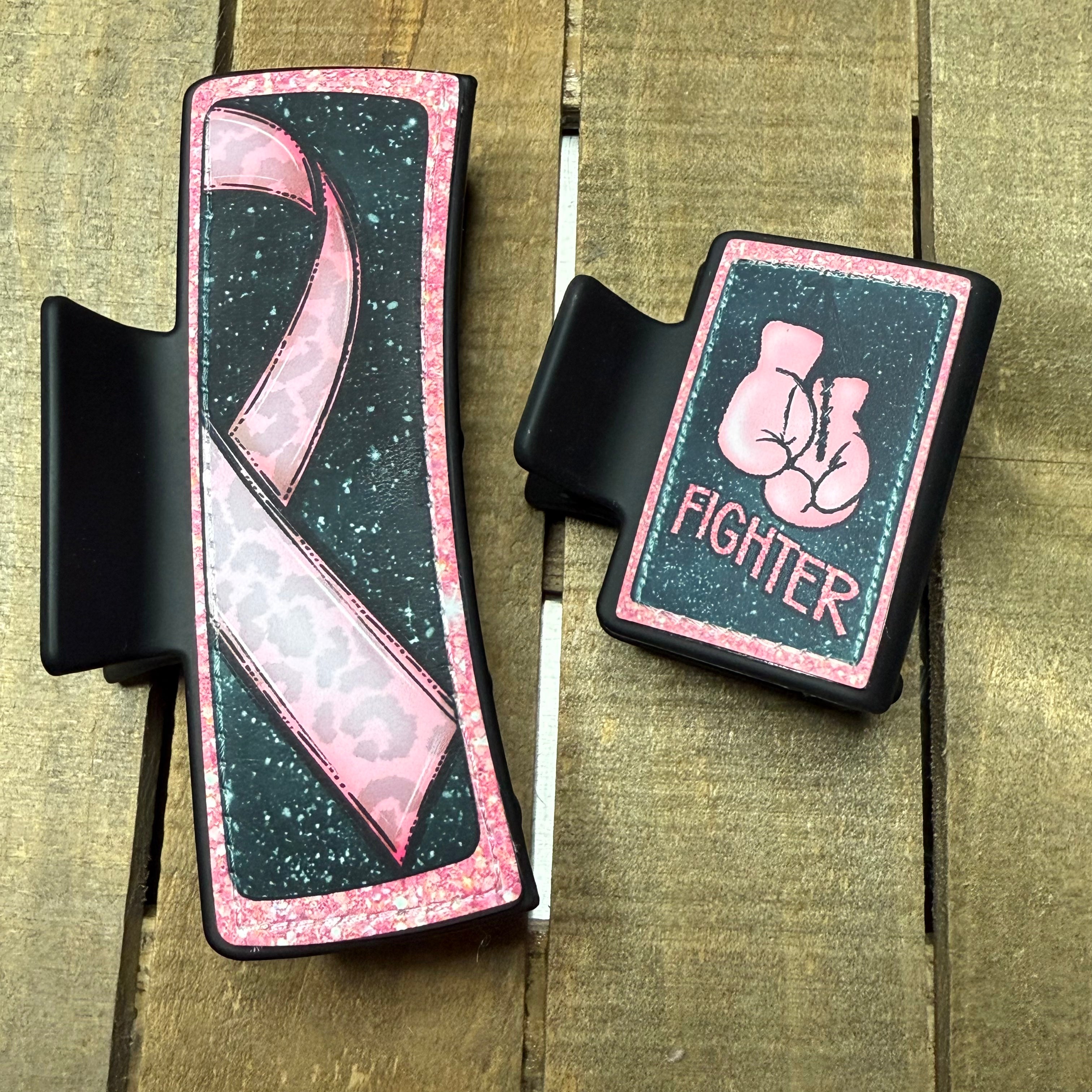 Pink Ribbon Fighter Hair Claw Clip