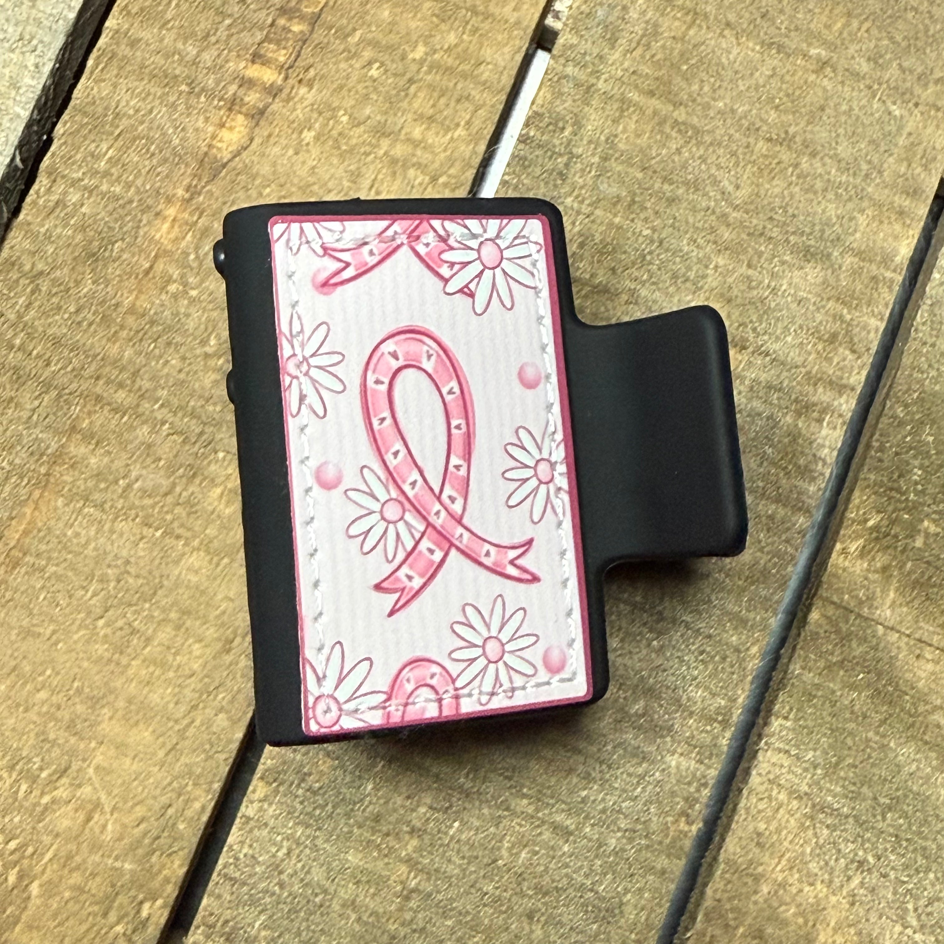 Pink Ribbon Hair Claw Clip