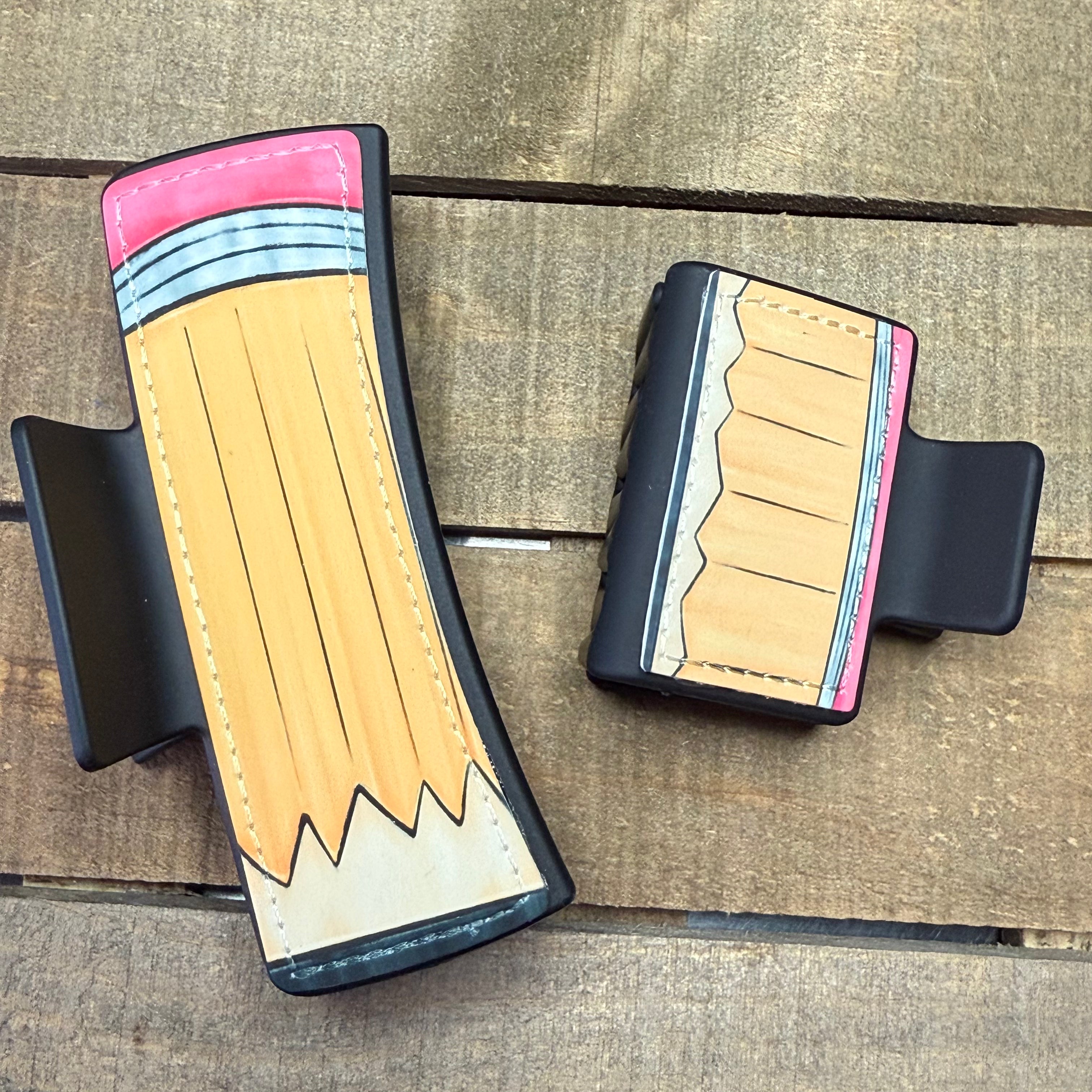 Pencil Hair Claw Clip – Cute Back-to-School Hair Accessory, Fun Stationery Inspired Hair Clip