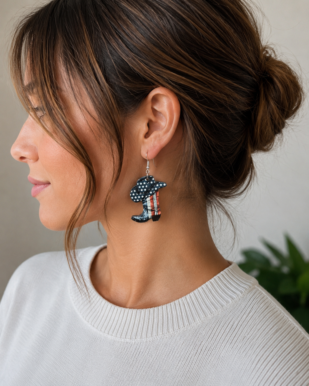 American Flag Boot and Hat Earrings