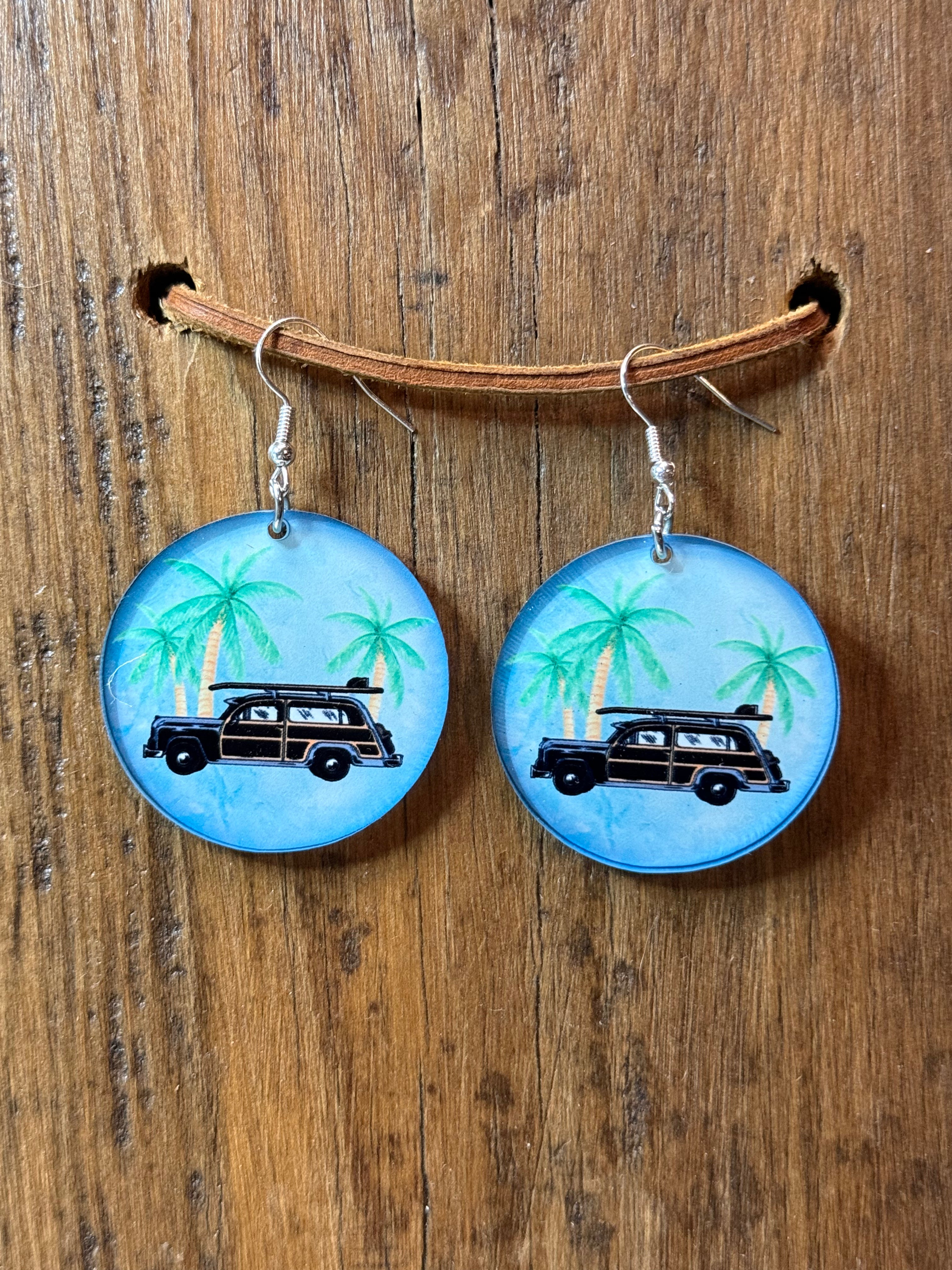 Beach Cruising Acrylic Earrings | Lightweight Nickel Free Summer Earrings