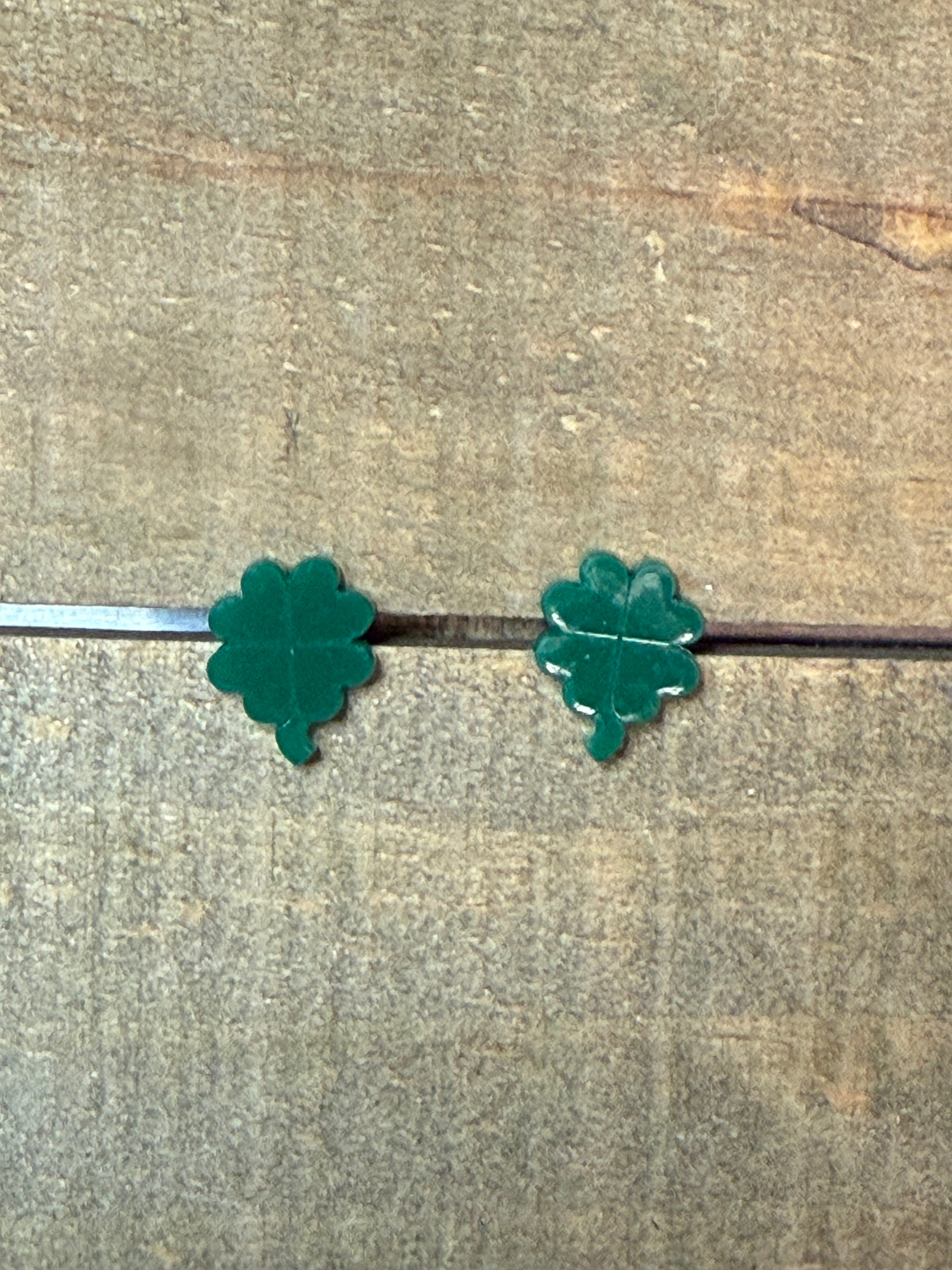Shamrock Acrylic Stud Earrings | St. Patrick’s Day Earrings | Nickel-Free Studs