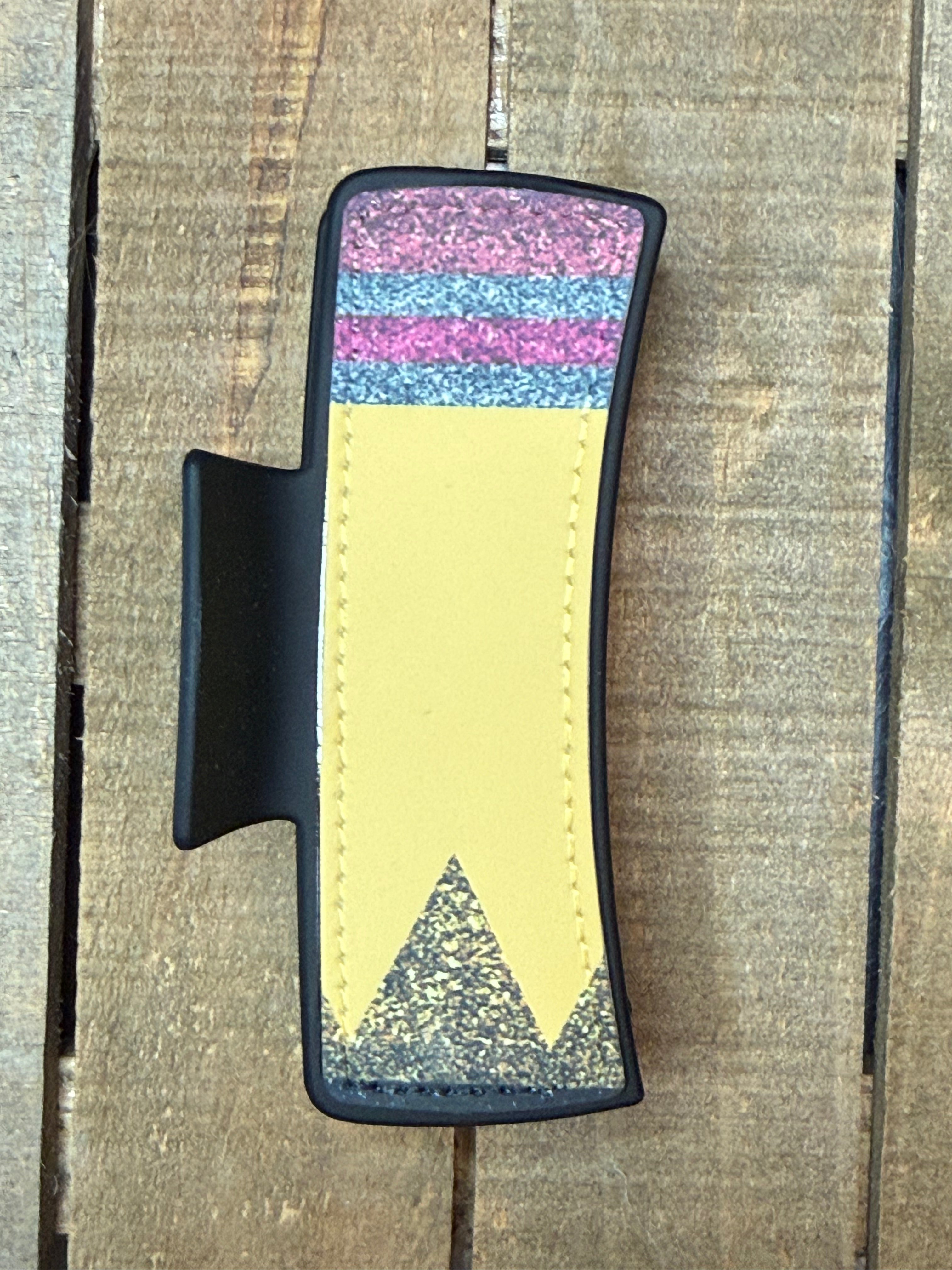Glitter Pencil Hair Claw Clip – Cute Back-to-School Hair Accessory, Fun Stationery Inspired Hair Clip