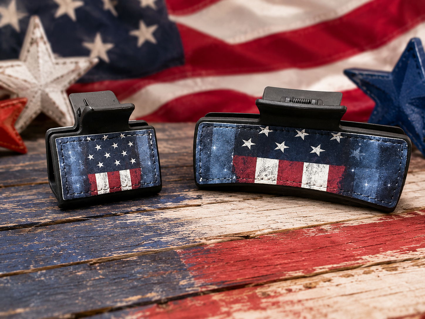 Patriotic Hair Claw Clips | Red White and Blue Hair Accessories
