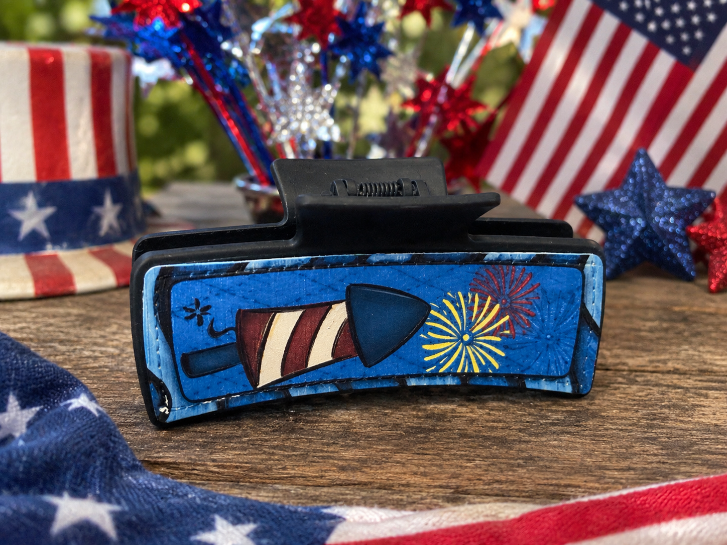 Patriotic Hair Claw Clip Set – 4th of July Hair Accessories