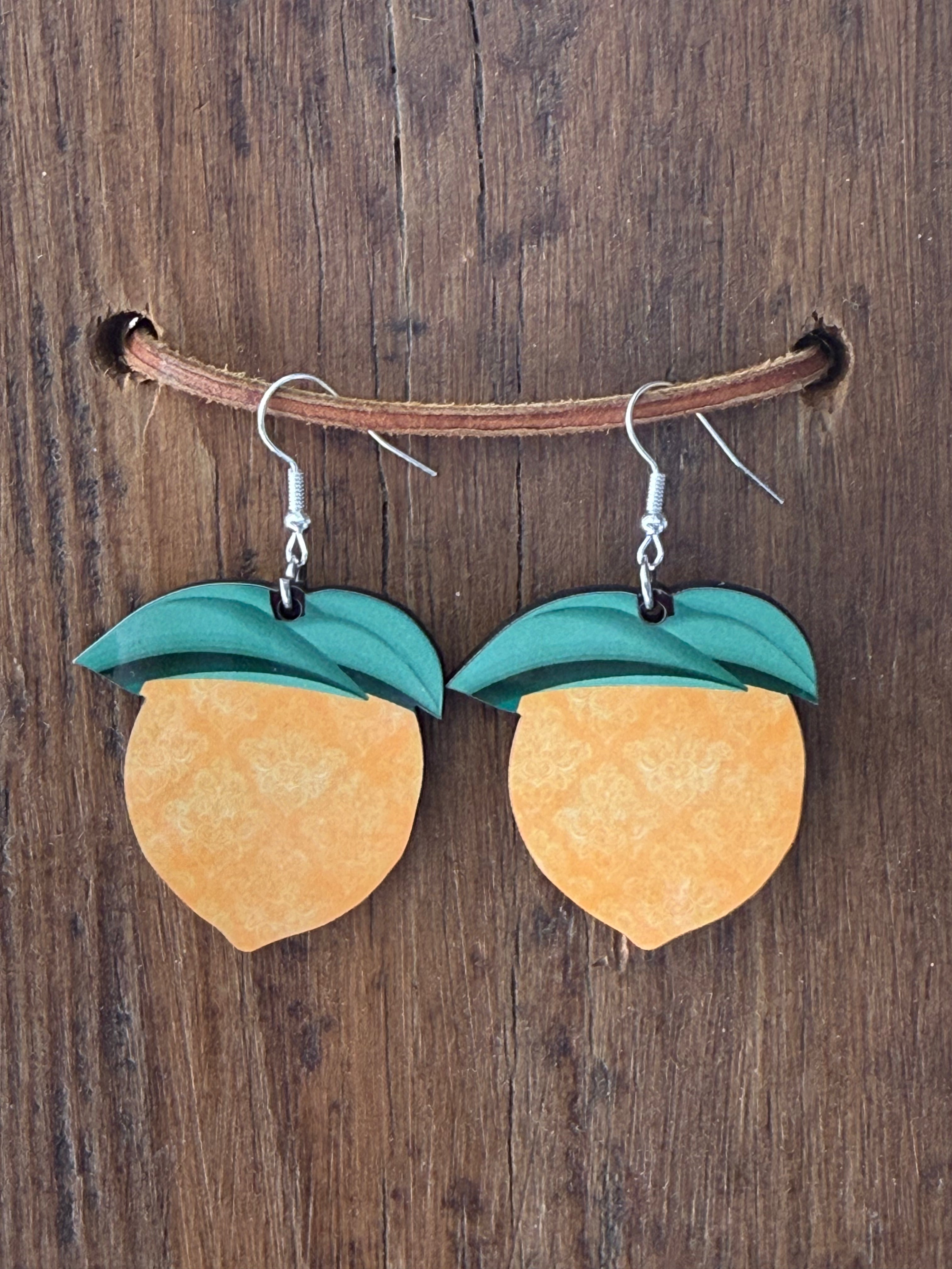 Lemon Wood Dangle Earrings