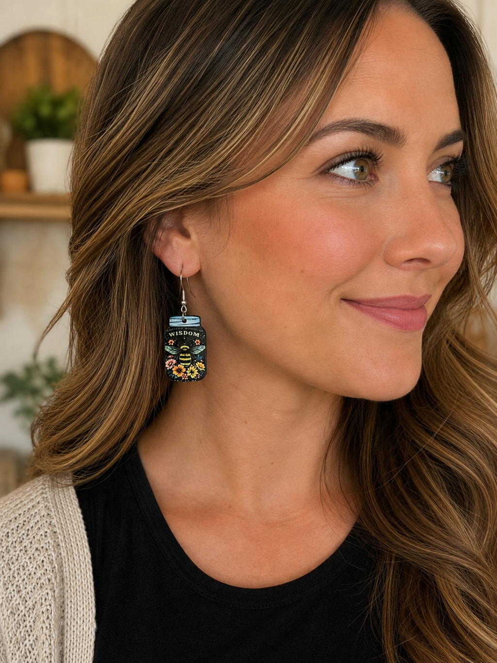 Whisper Words of Wisdom Bee Earrings | Floral Bee Earrings