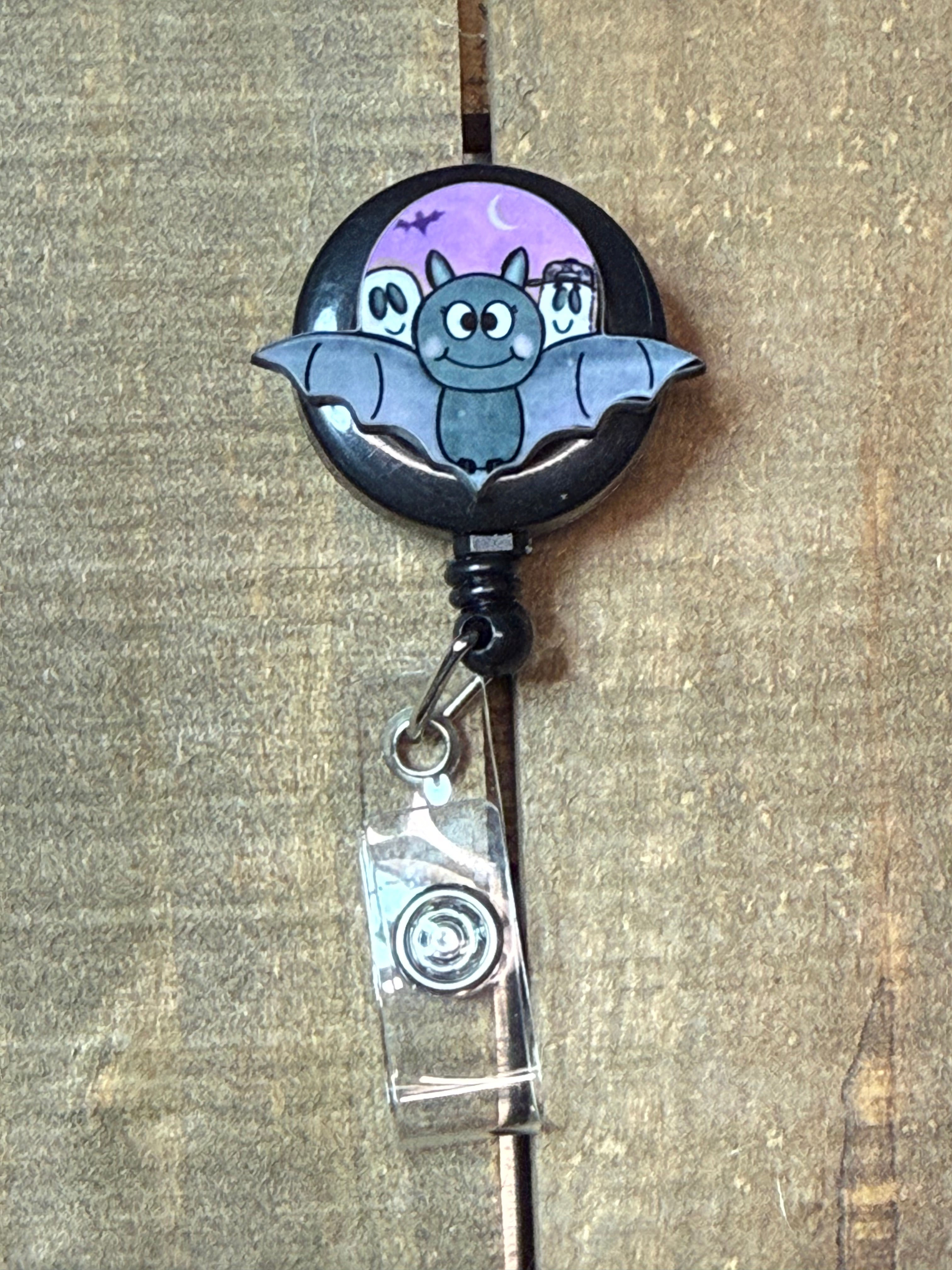 Spooky Bat Halloween Badge Reel