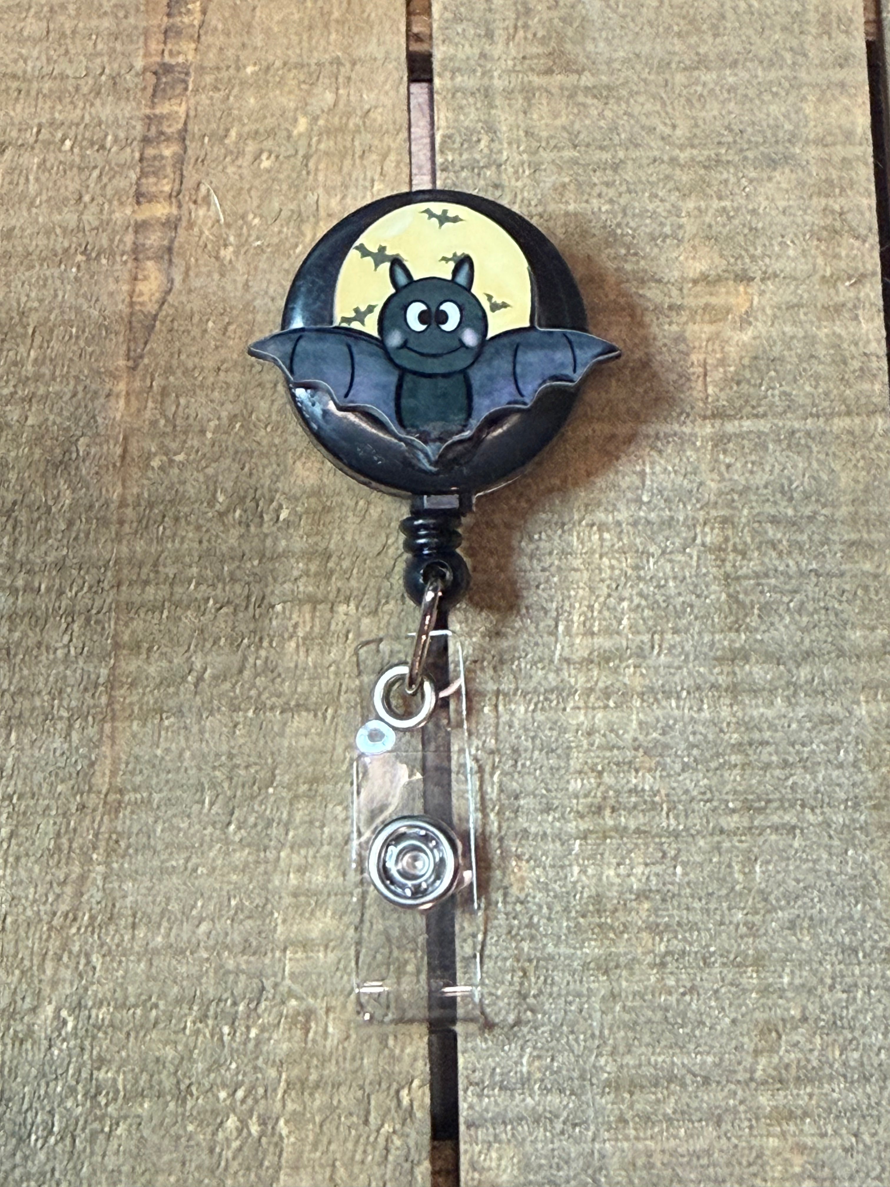 Halloween Bat Badge Reel | Spooky Retractable ID Holder