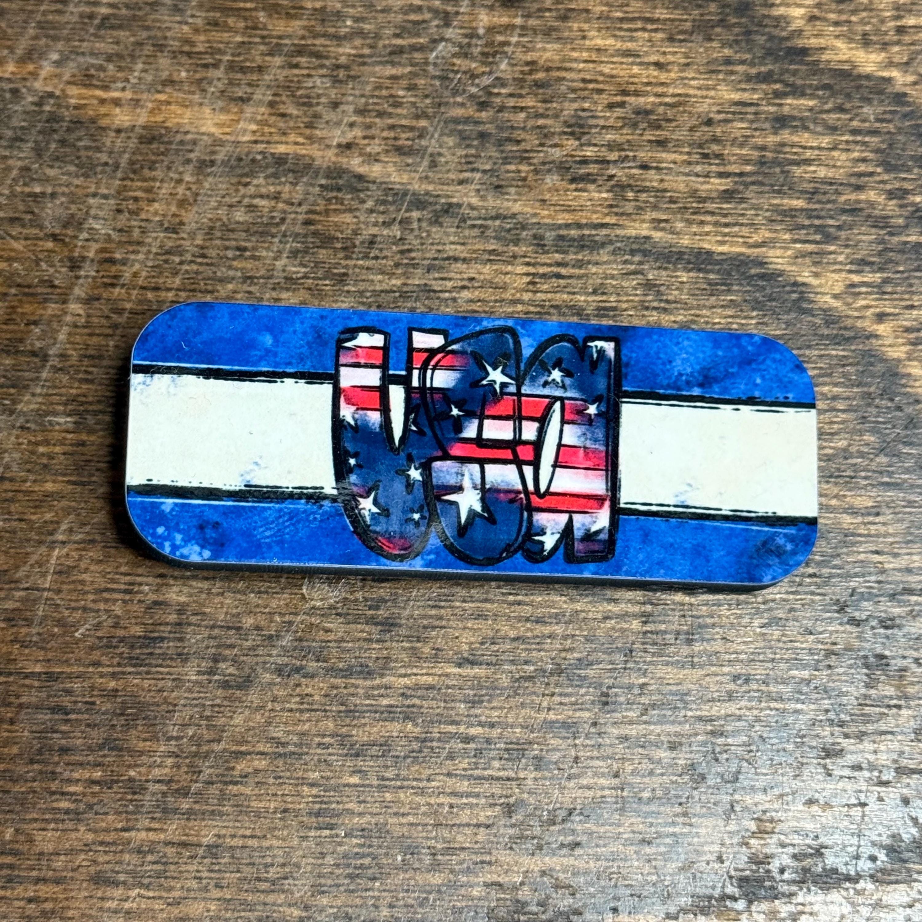 Americana Independence Day Hair Clips- Rustic Wood and Sturdy Metal Design