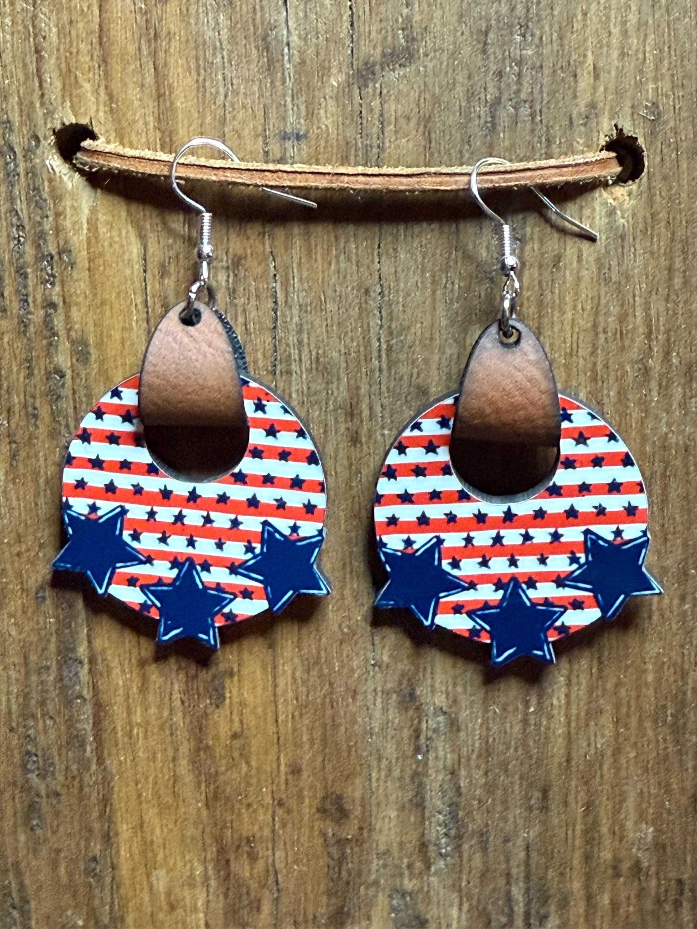 Stars with Blue Stripes Earrings